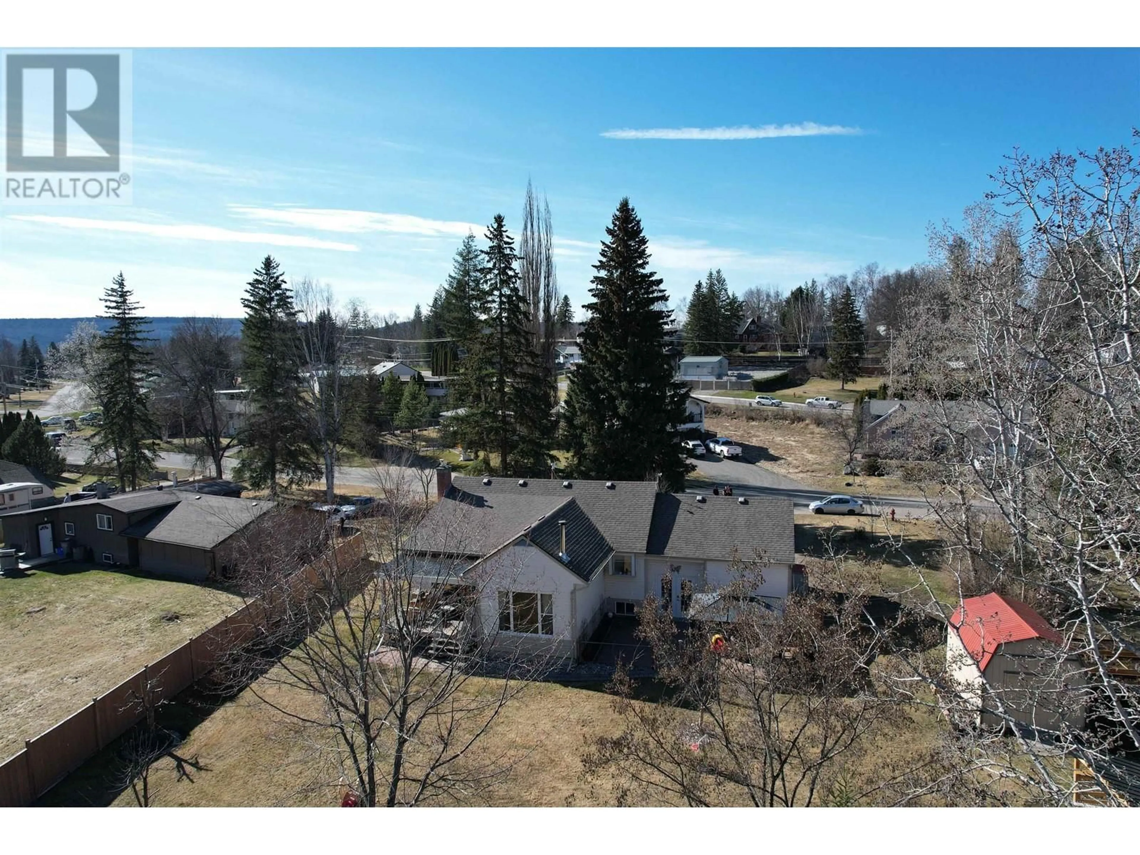 A pic from outside/outdoor area/front of a property/back of a property/a pic from drone, mountain view for 1384 MOFFAT AVENUE, Quesnel British Columbia V2J3A7