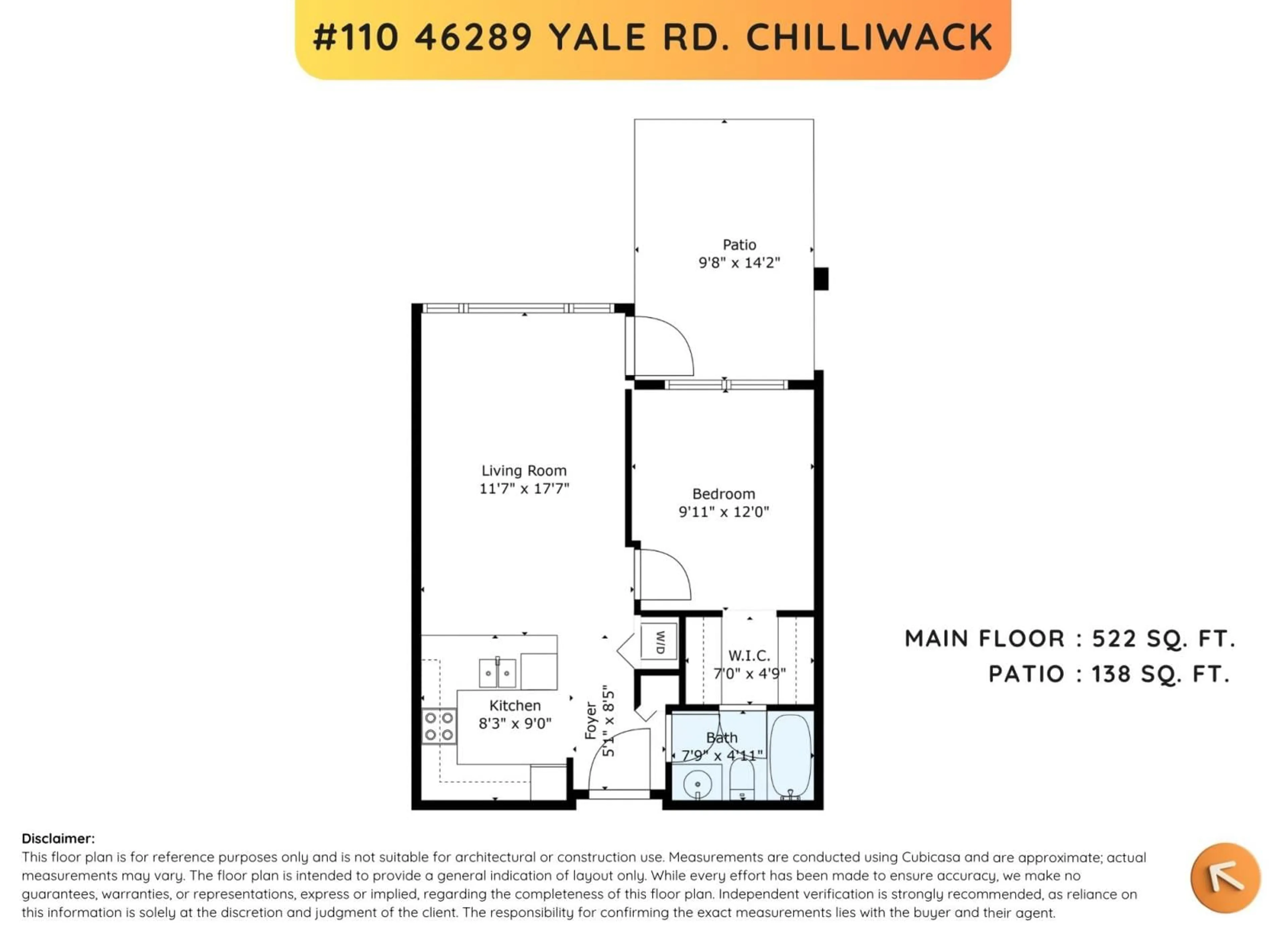 Floor plan for 110 46289 YALE ROAD|Chilliwack Proper Ea, Chilliwack British Columbia V2P0B9