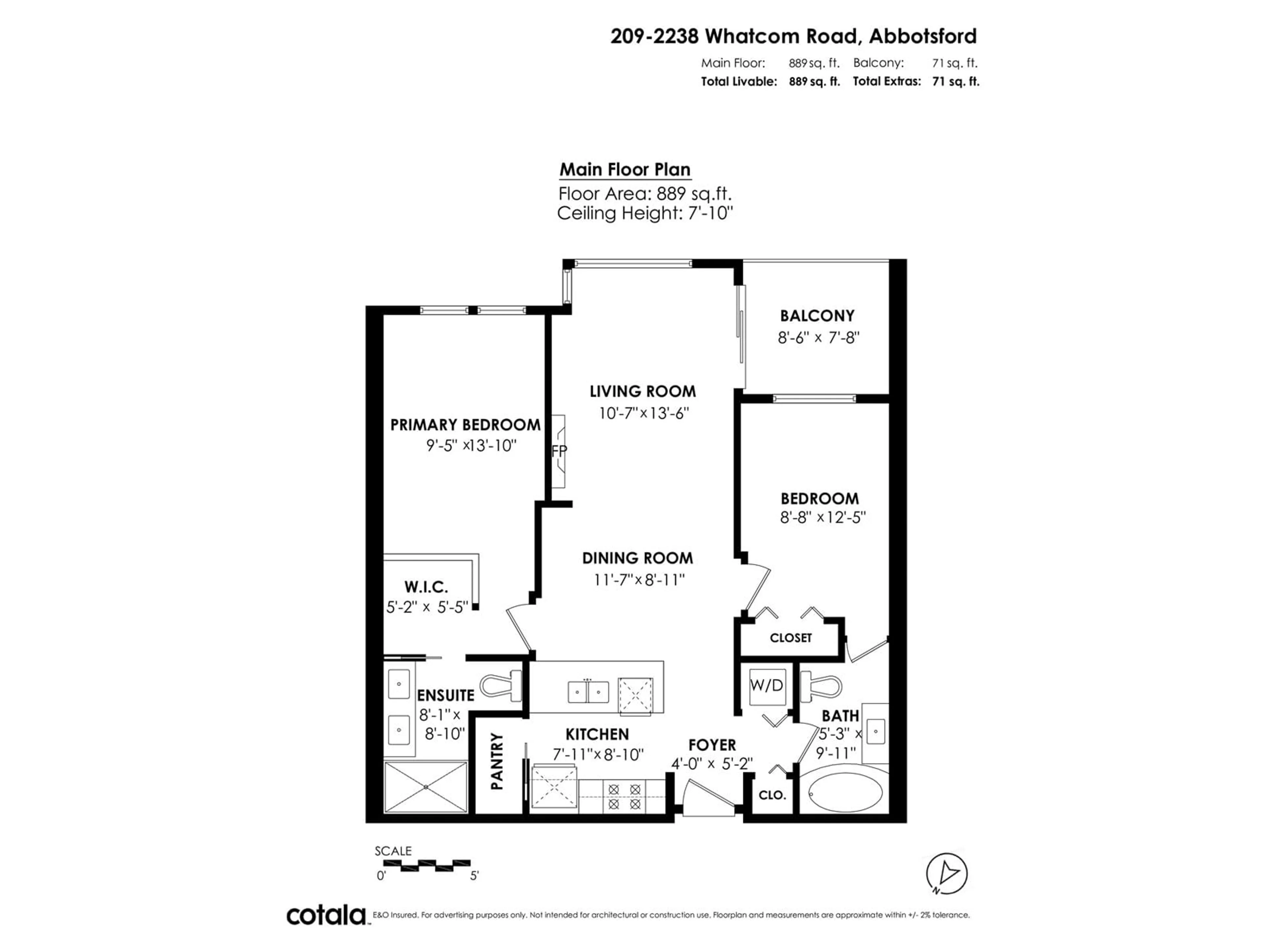 Floor plan for 209 - 2238 WHATCOM, Abbotsford British Columbia V3G0E6