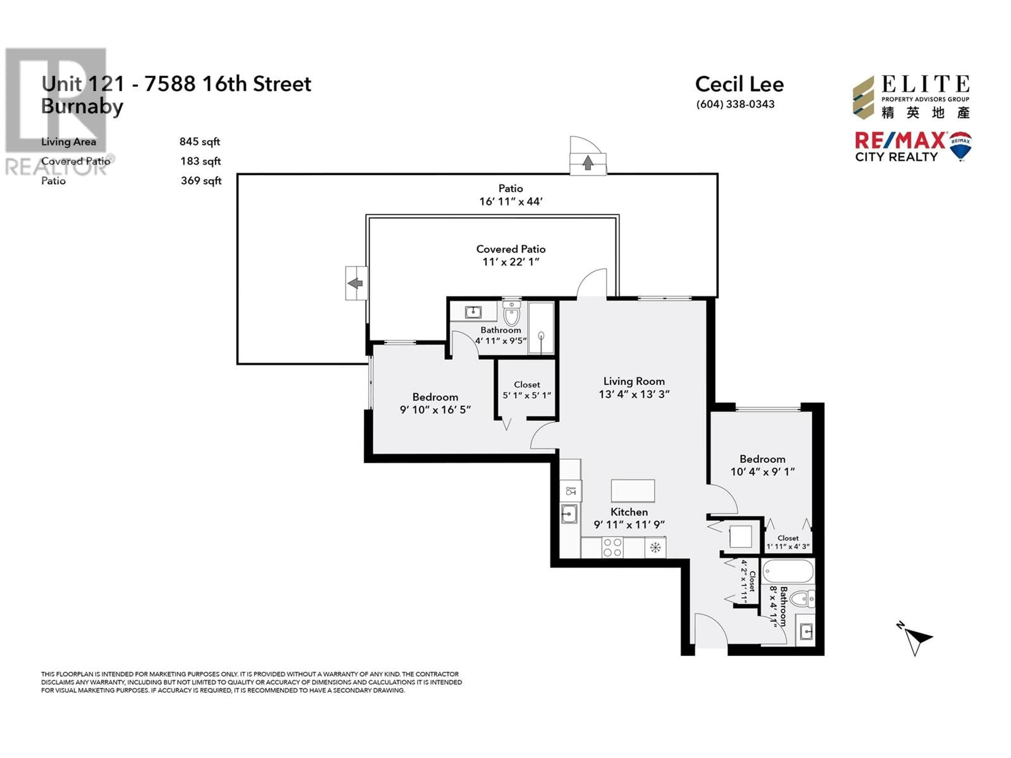 Floor plan for 121 7588 16TH STREET, Burnaby British Columbia V3N0H8