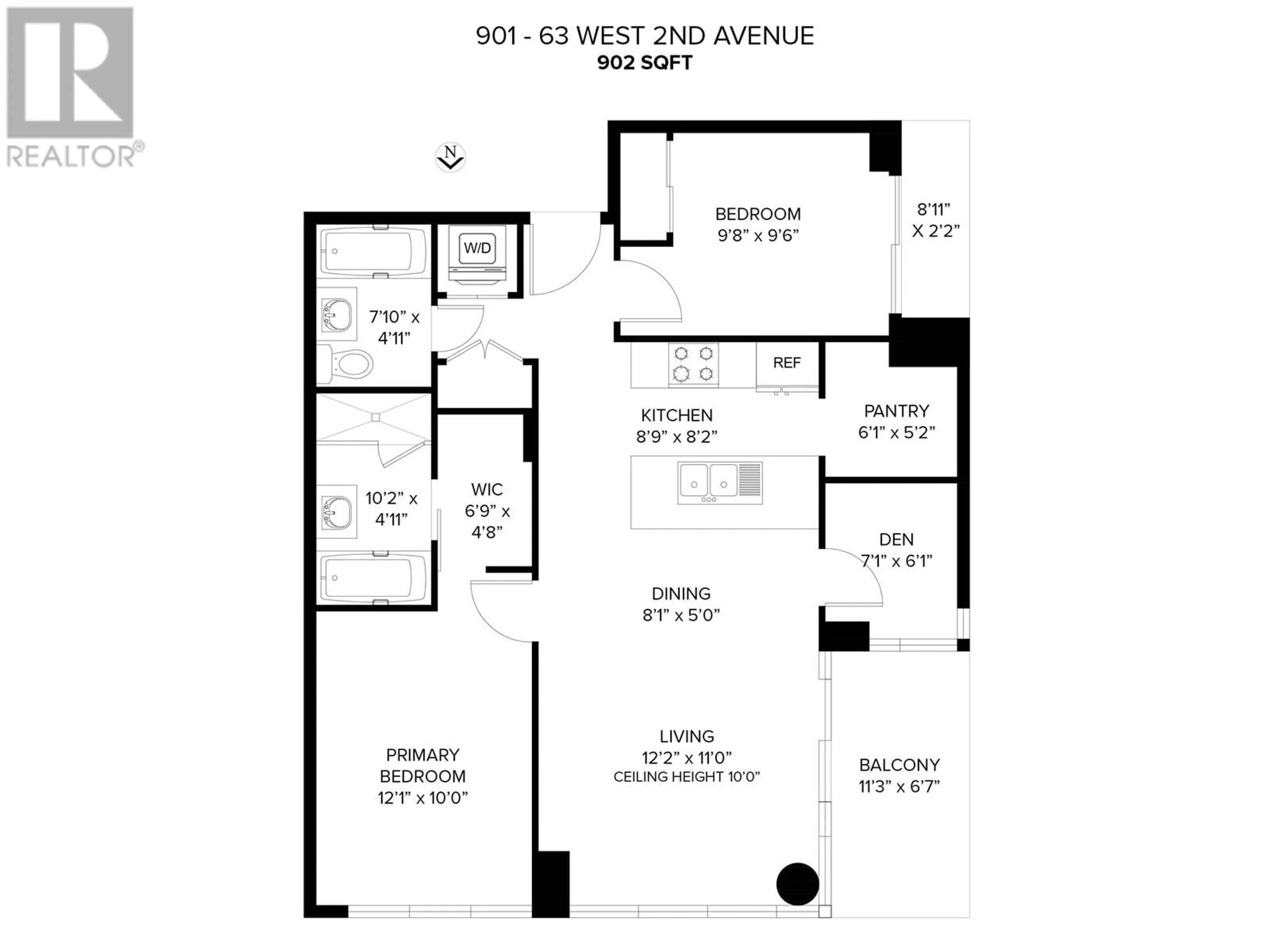 Floor plan for 901 - 63 2ND AVENUE, Vancouver British Columbia V5Y0G8