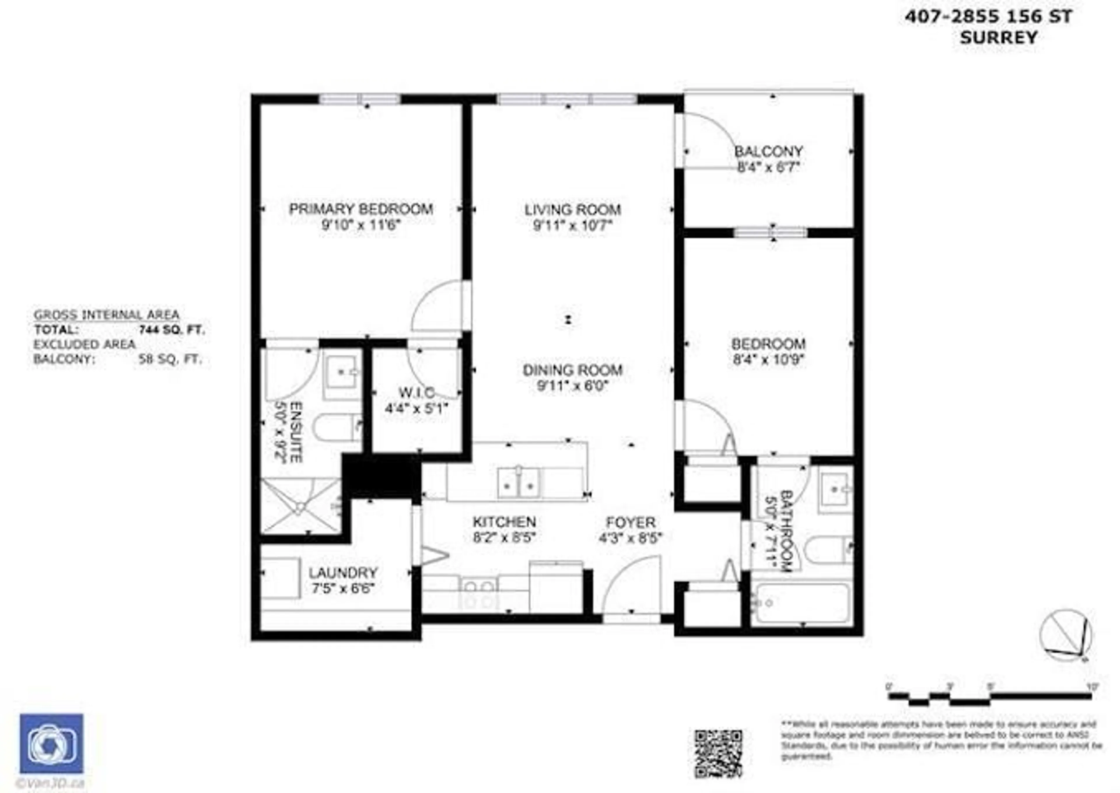 Floor plan for 407 2855 156 STREET, Surrey British Columbia V3Z3Y3