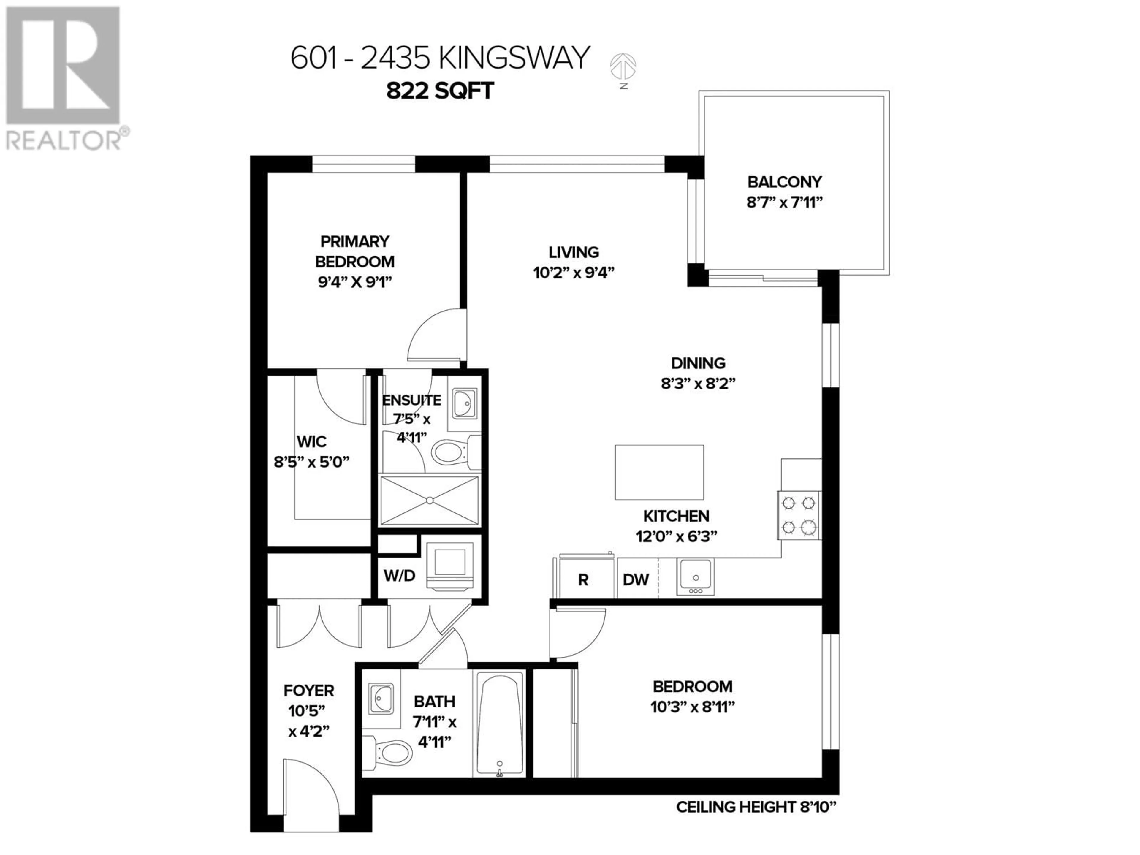 Floor plan for 601 2435 KINGSWAY, Vancouver British Columbia V5R5G8