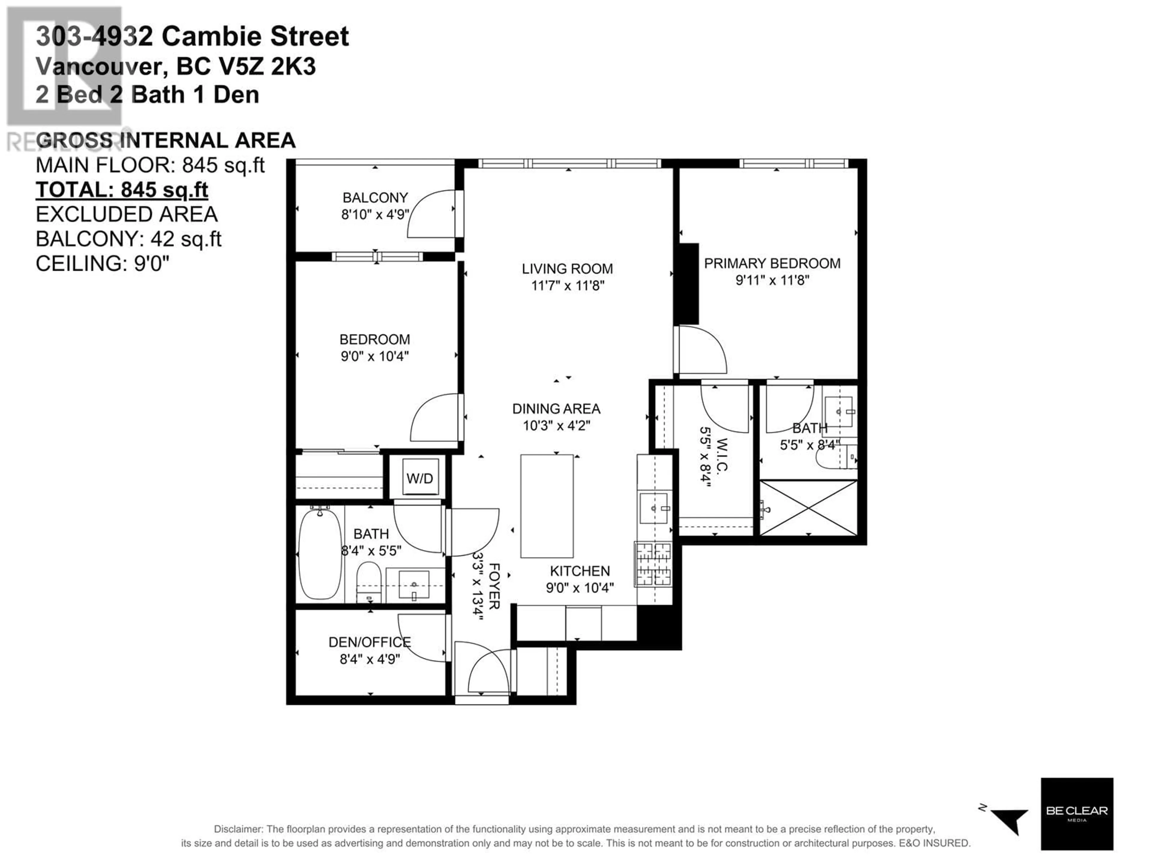 Floor plan for 303 4932 CAMBIE STREET, Vancouver British Columbia V5Z0K1