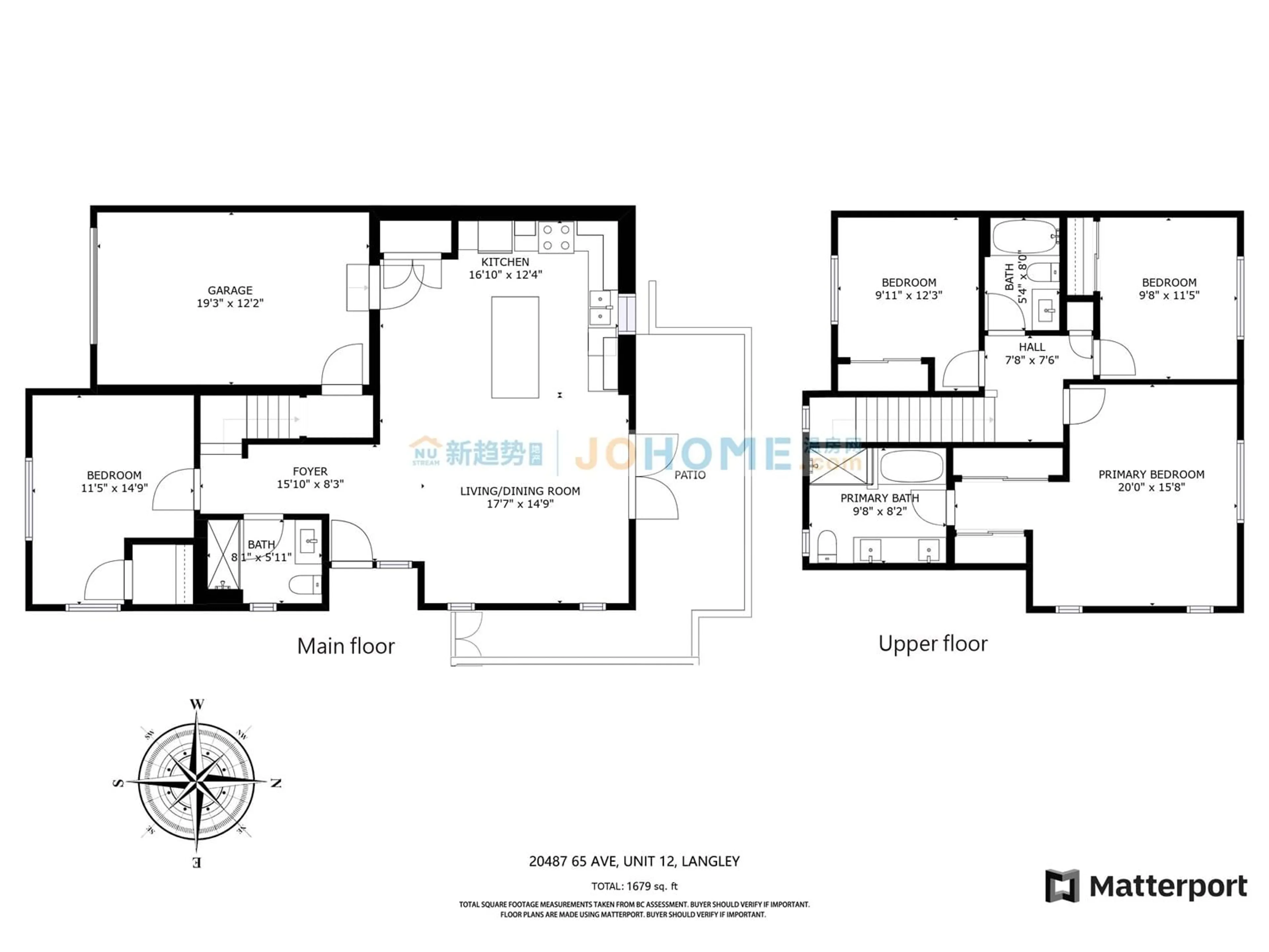 Floor plan for 12 20487 65 AVENUE, Langley British Columbia V2Y3K8