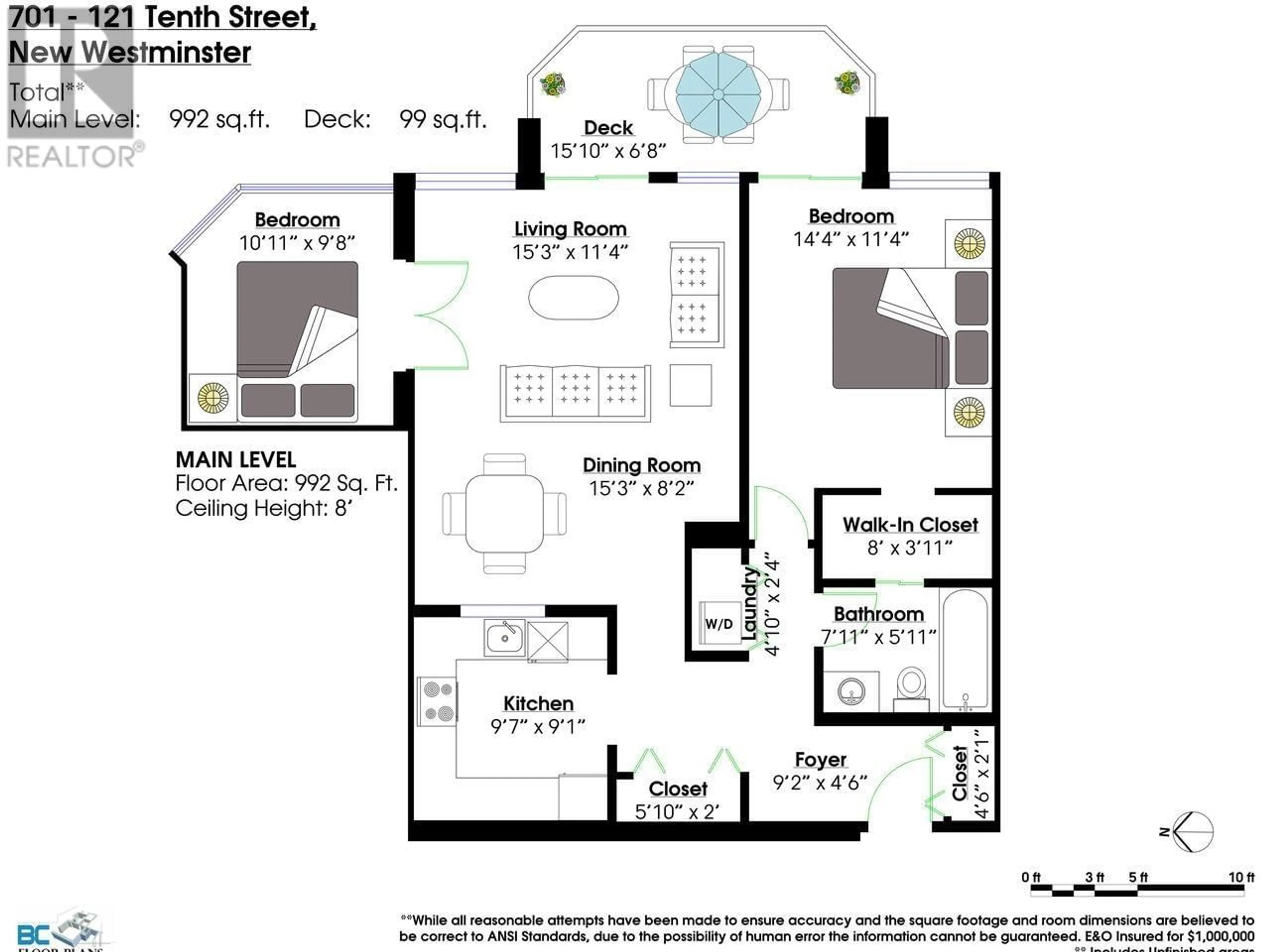 Floor plan for 701 121 TENTH STREET, New Westminster British Columbia V3M3X7