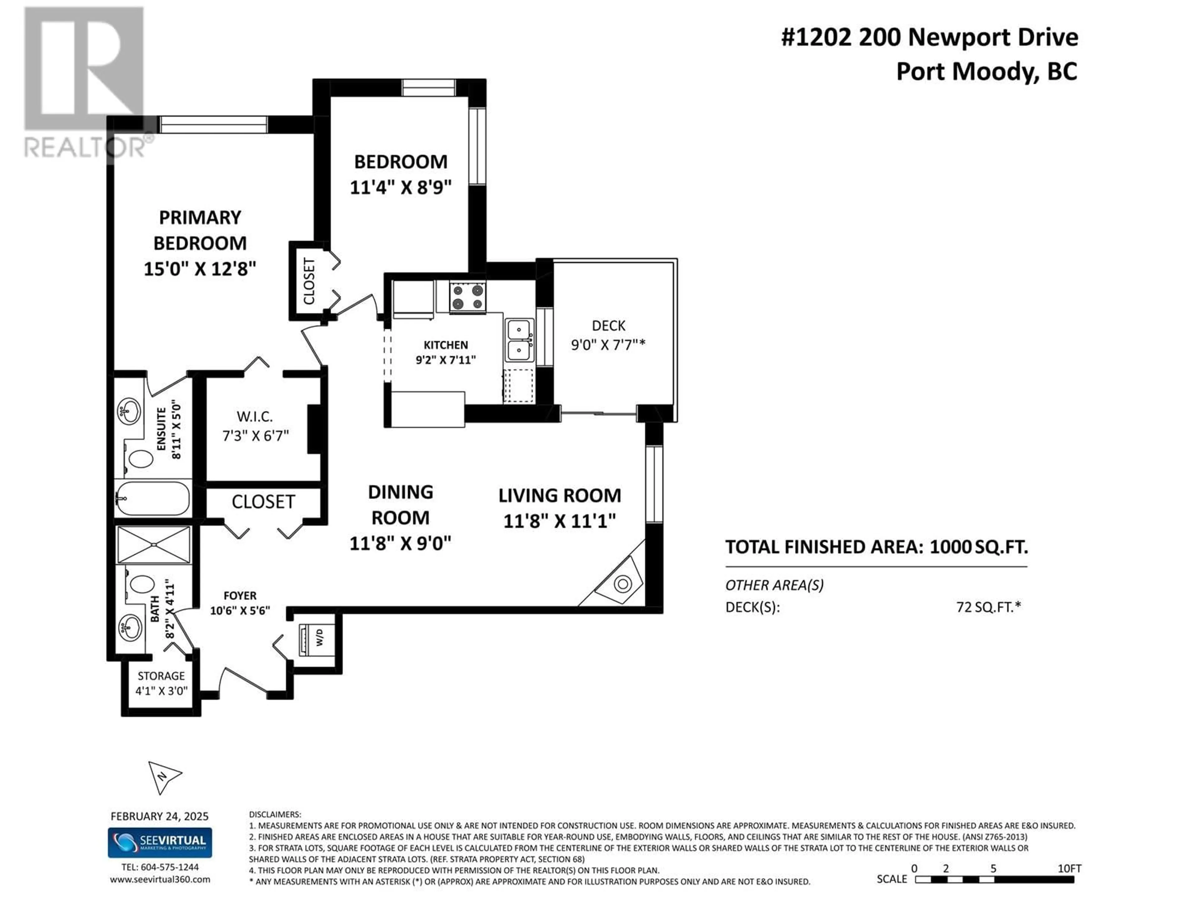 Floor plan for 1202 - 200 NEWPORT DRIVE, Port Moody British Columbia V3H5B7