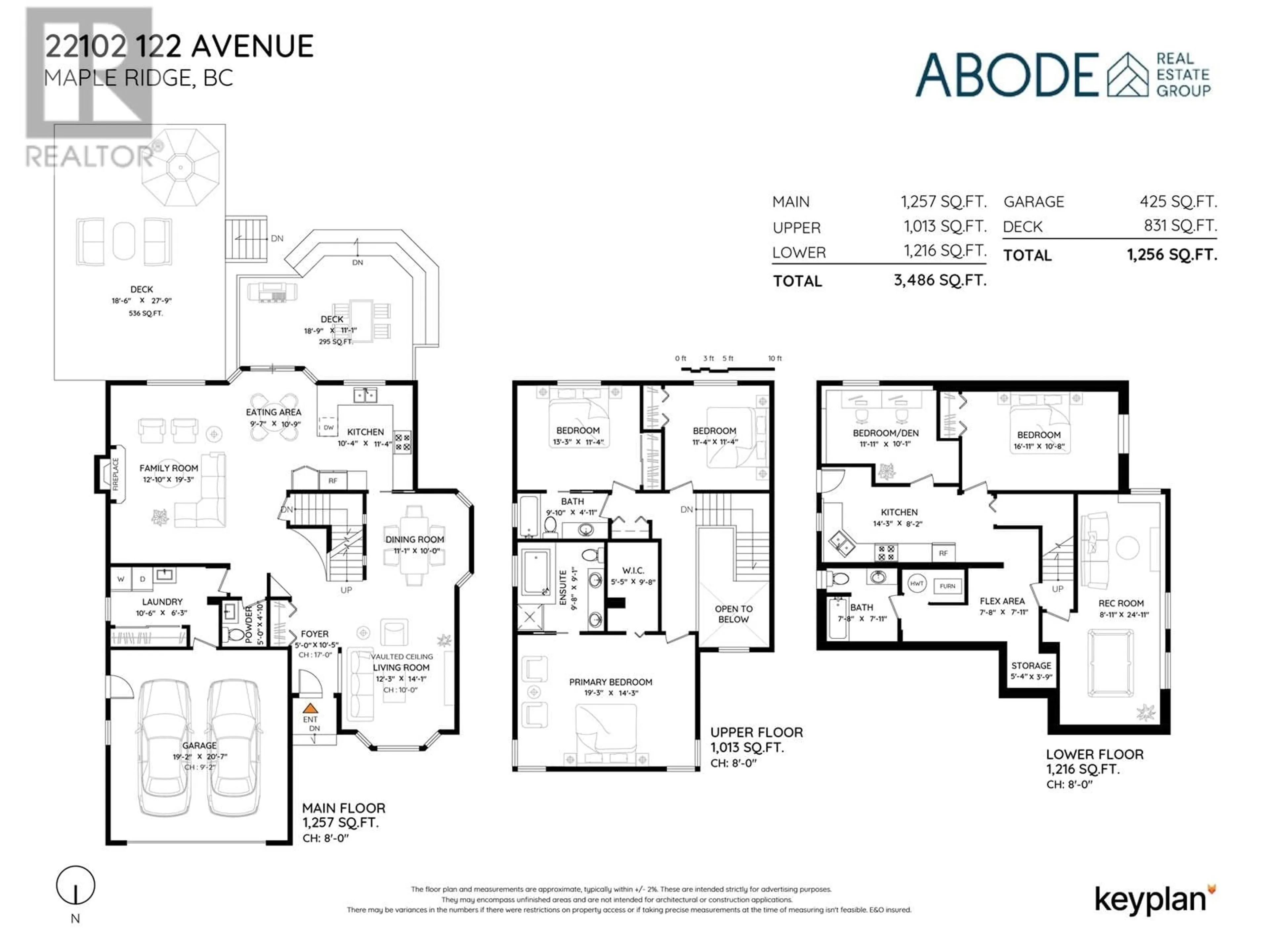 Floor plan for 22102 122 AVENUE, Maple Ridge British Columbia V2X3X6