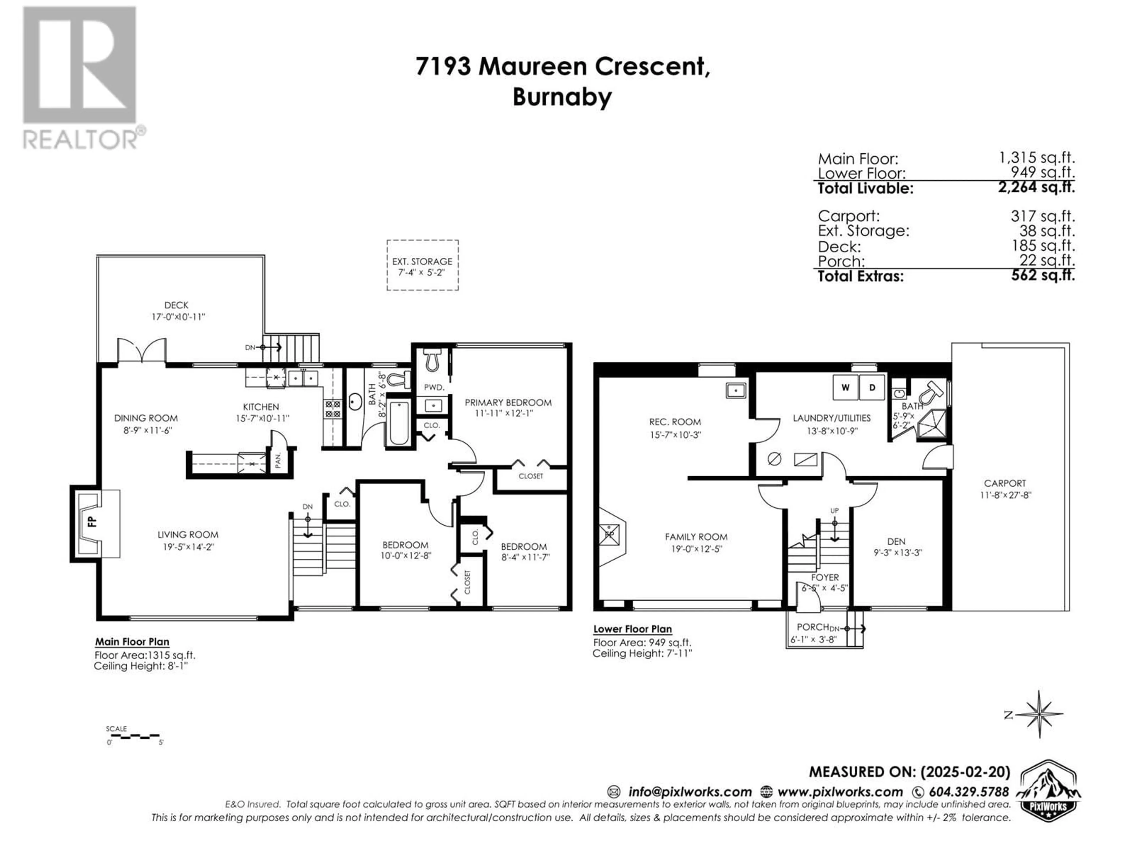 Floor plan for 7193 MAUREEN CRESCENT, Burnaby British Columbia V5A1H2