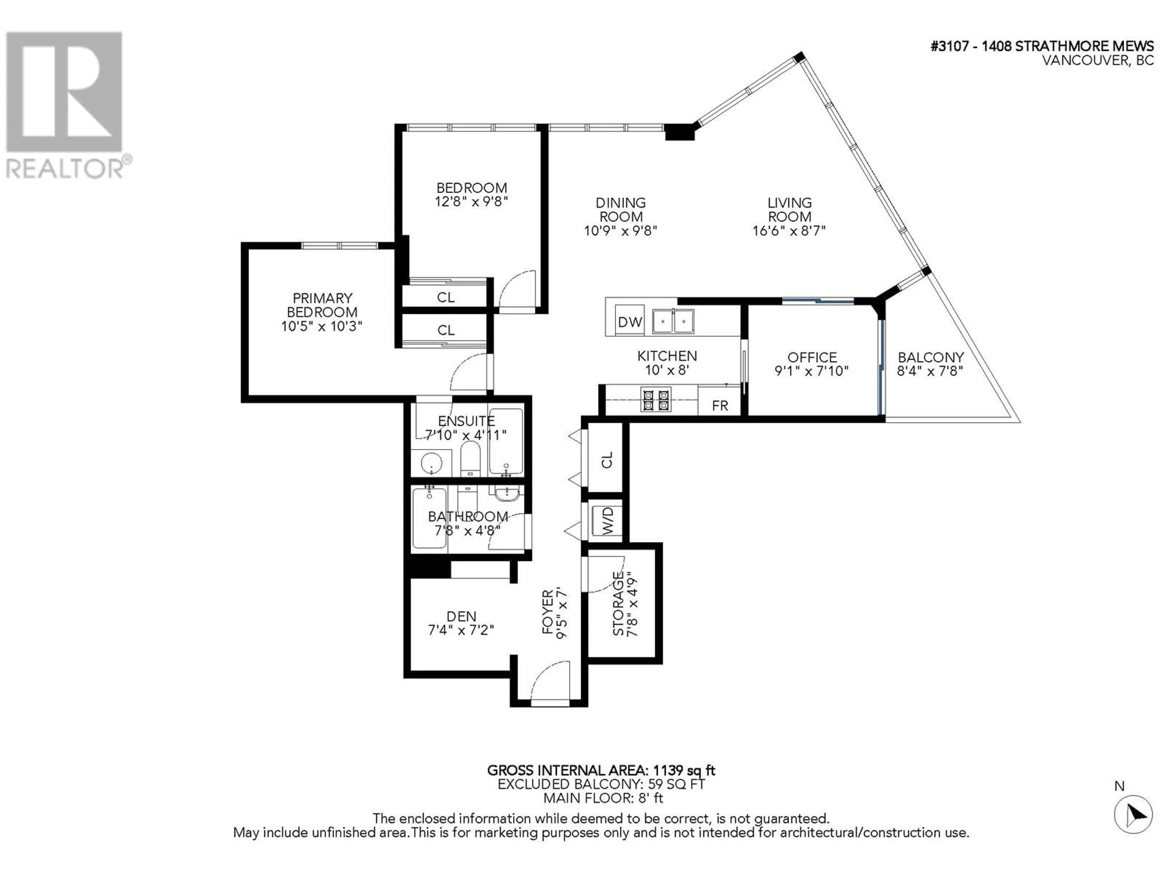 Floor plan for 3107 1408 STRATHMORE MEWS, Vancouver British Columbia V6Z3A9