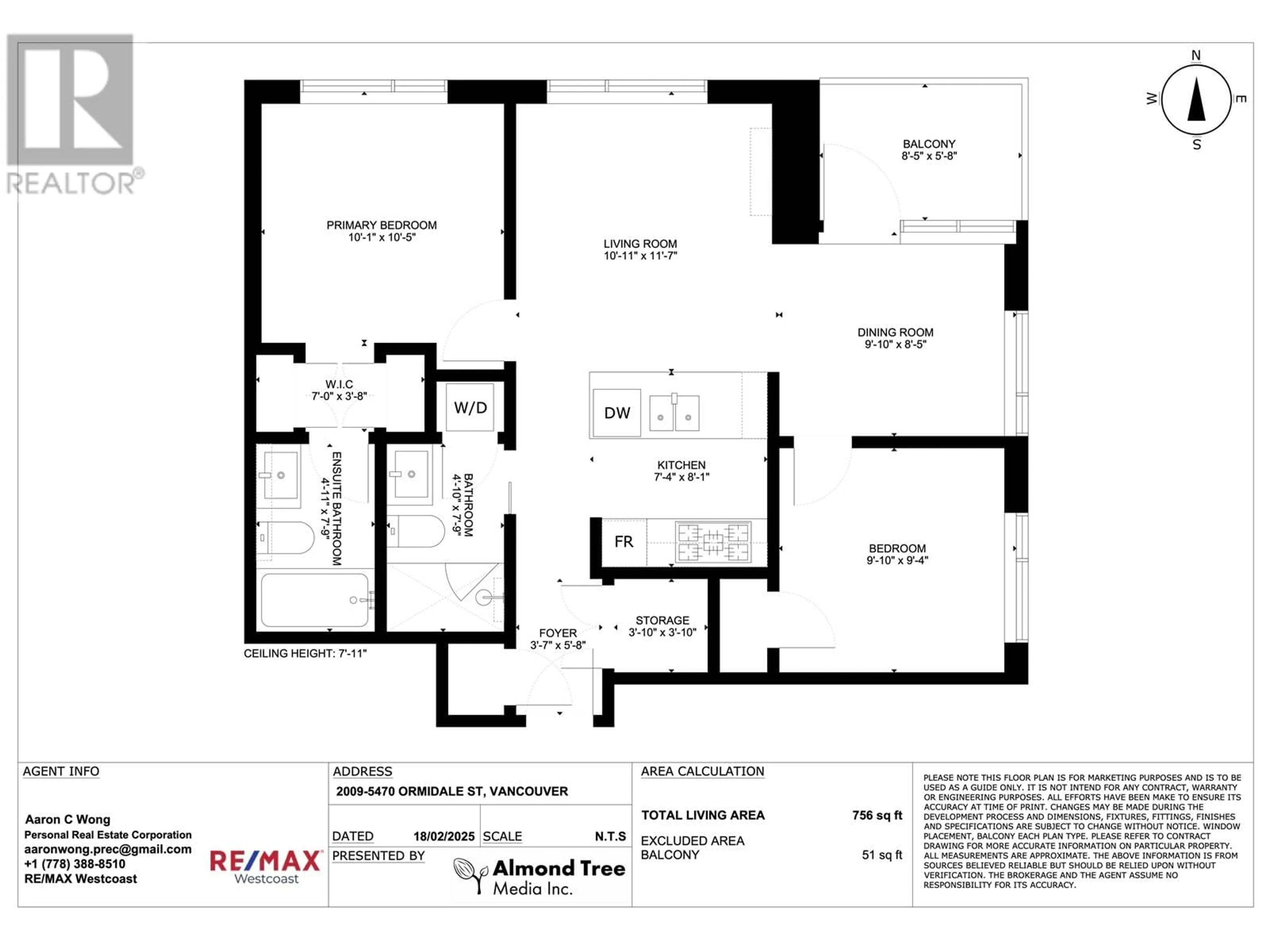 Floor plan for 2009 5470 ORMIDALE STREET, Vancouver British Columbia V5R0G6