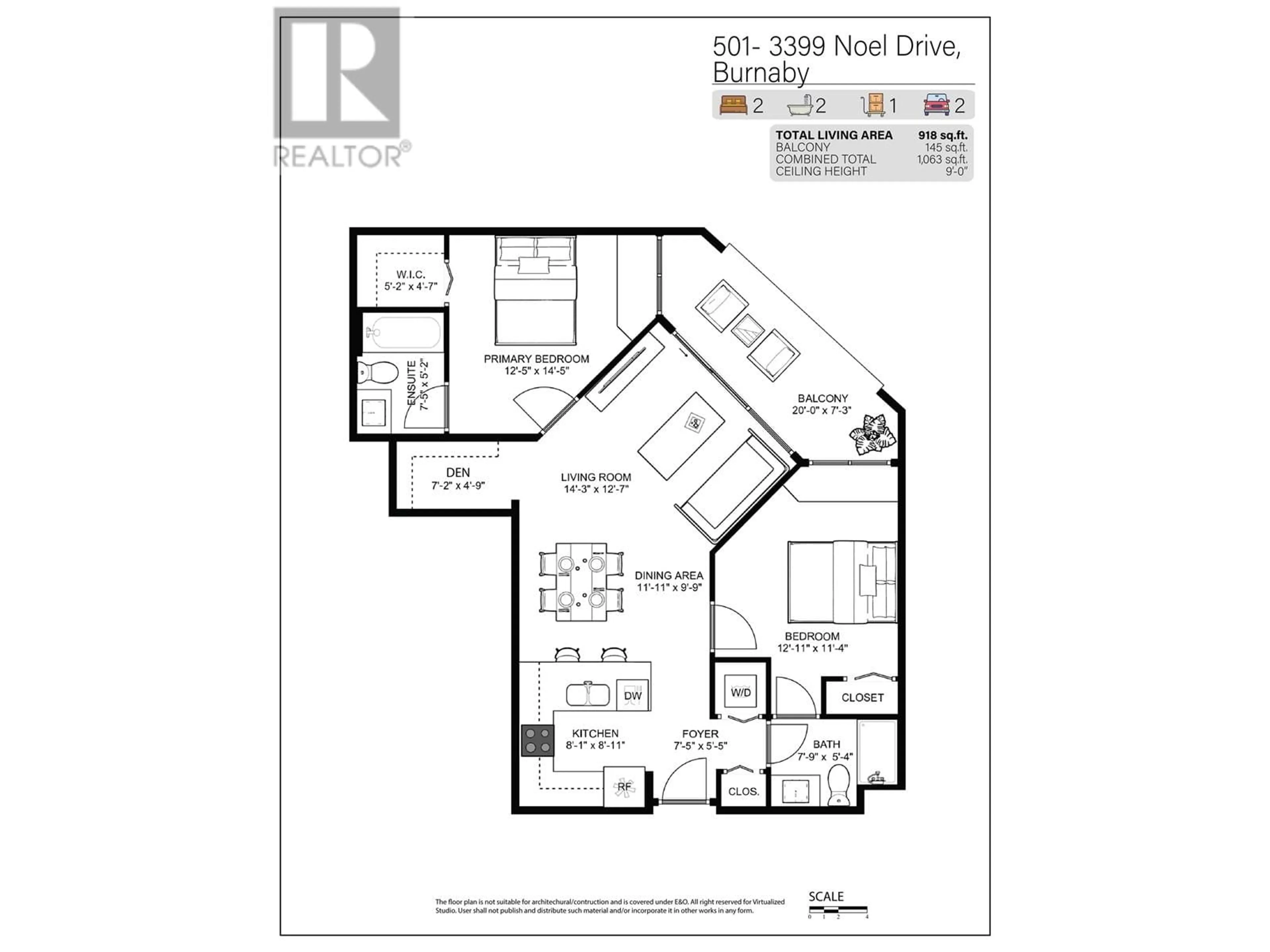 Floor plan for 501 3399 NOEL DRIVE, Burnaby British Columbia V3J0G8