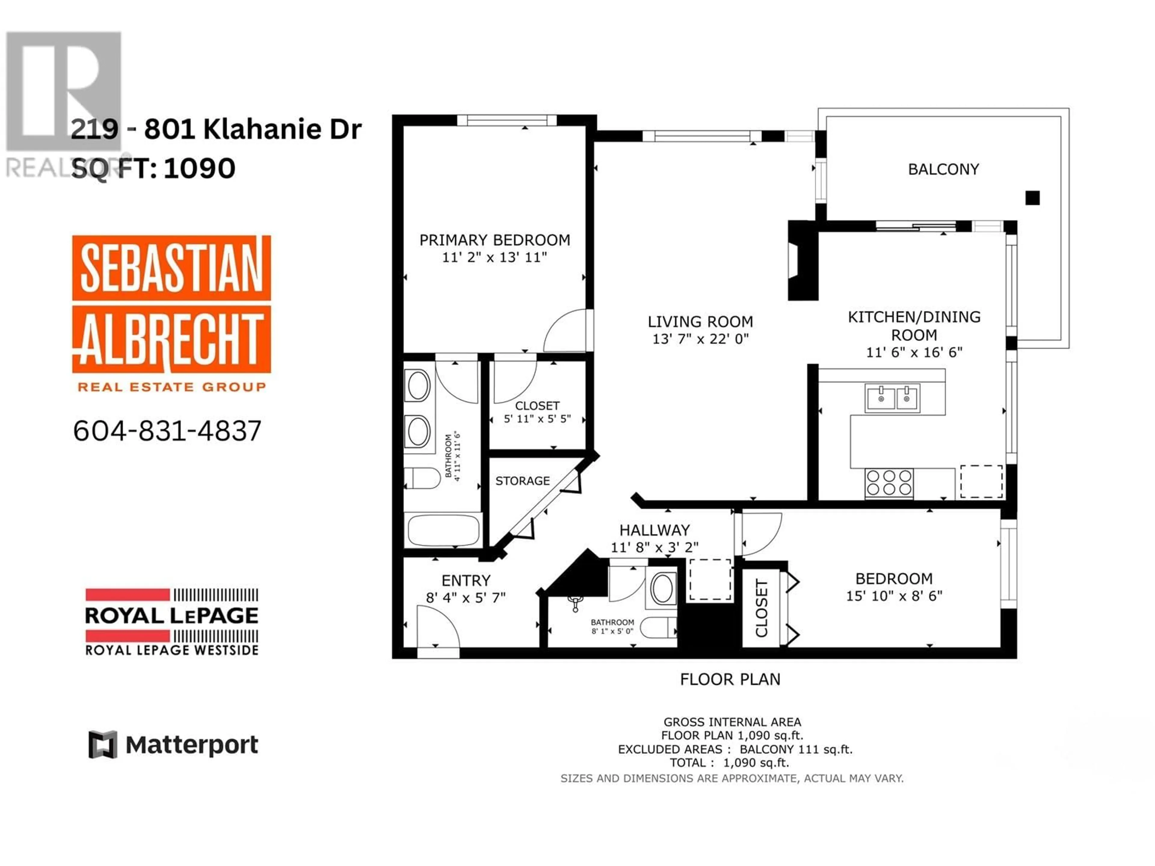 Floor plan for 219 801 KLAHANIE DRIVE, Port Moody British Columbia V3H5K4