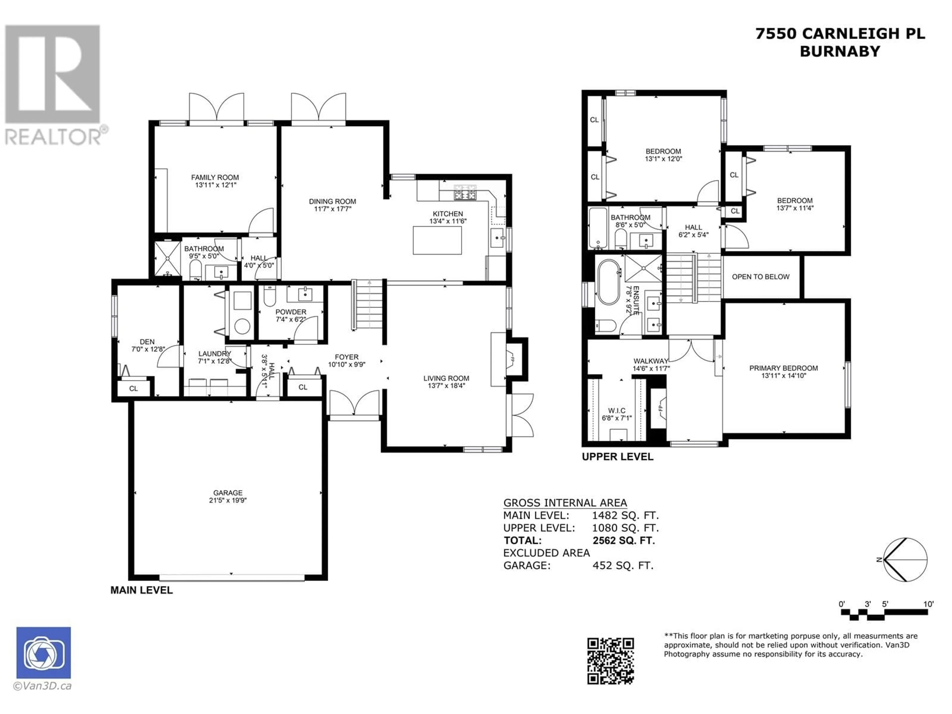 Floor plan for 7550 CARNLEIGH PLACE, Burnaby British Columbia V5E4A4