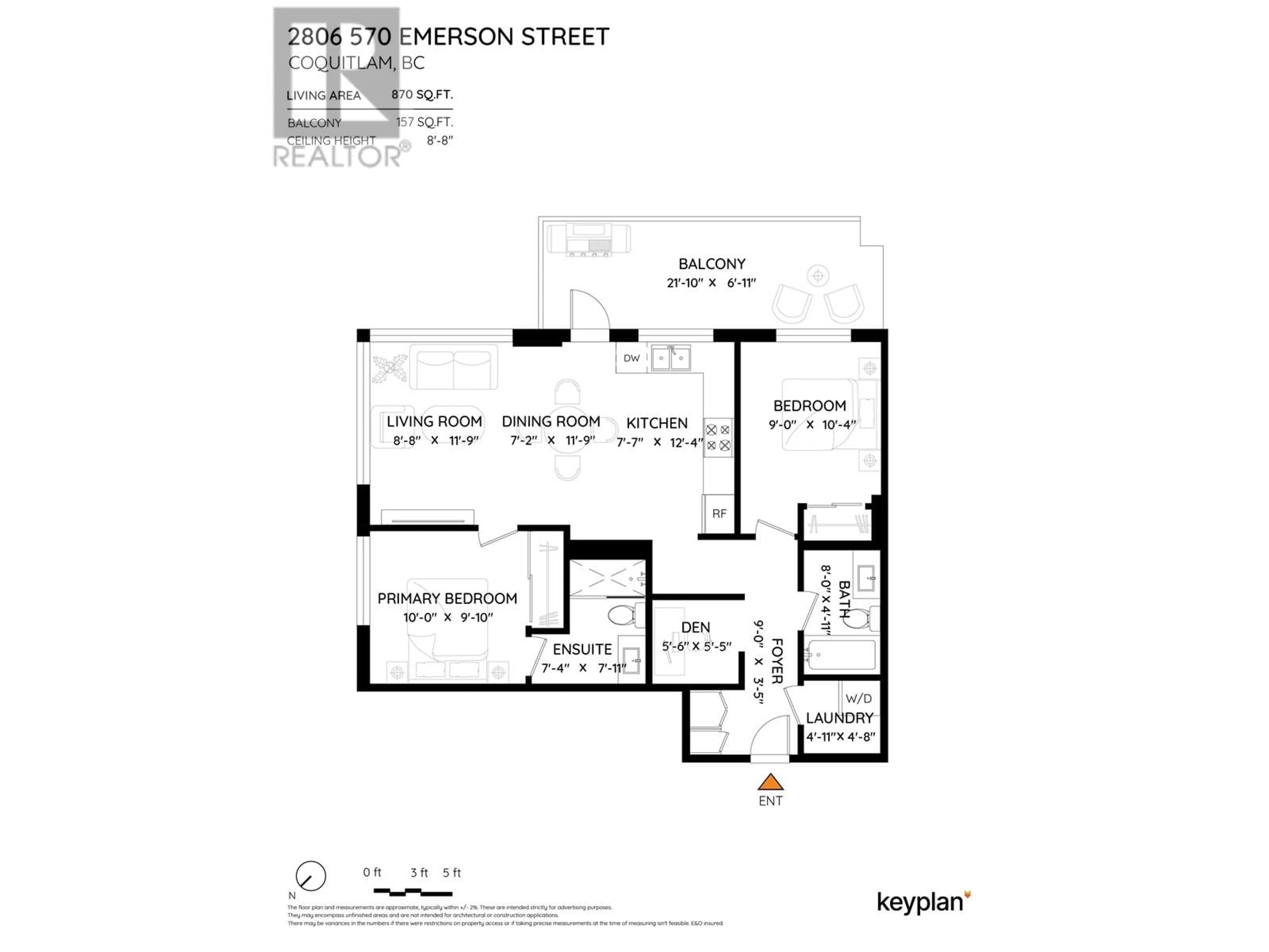 Floor plan for 2806 570 EMERSON STREET, Coquitlam British Columbia V3J0G3