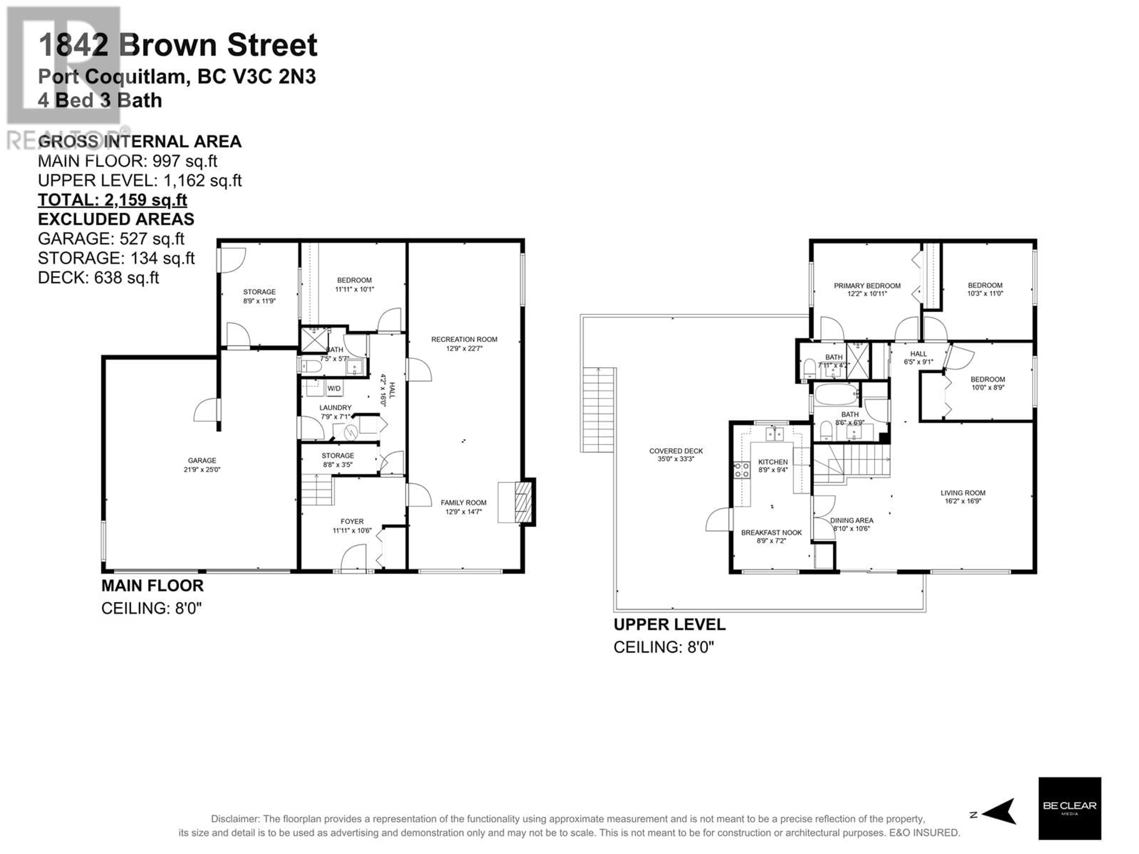 Floor plan for 1842 BROWN STREET, Port Coquitlam British Columbia V3C2N3