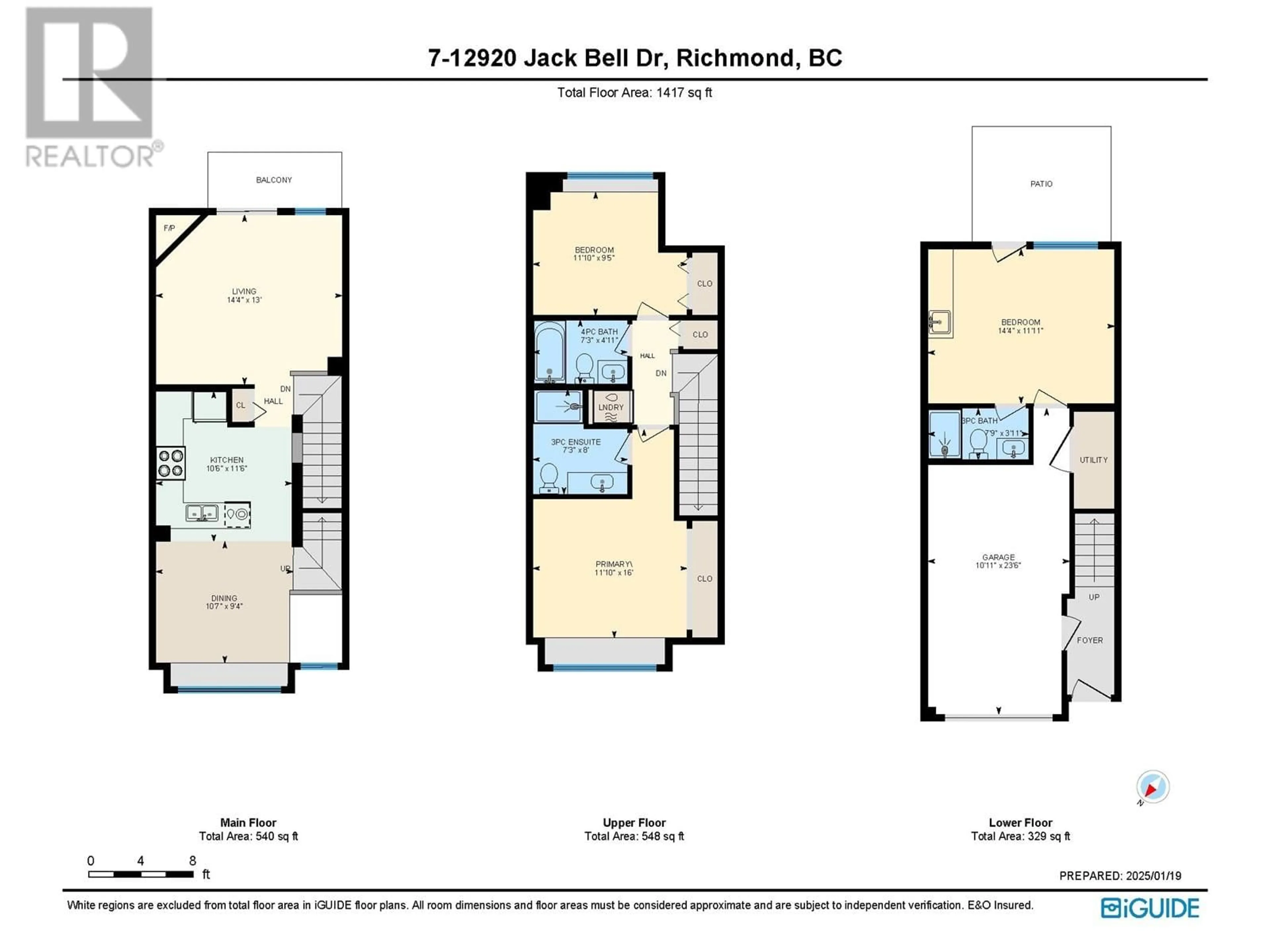 Floor plan for 7 12920 JACK BELL DRIVE, Richmond British Columbia V6V2V9