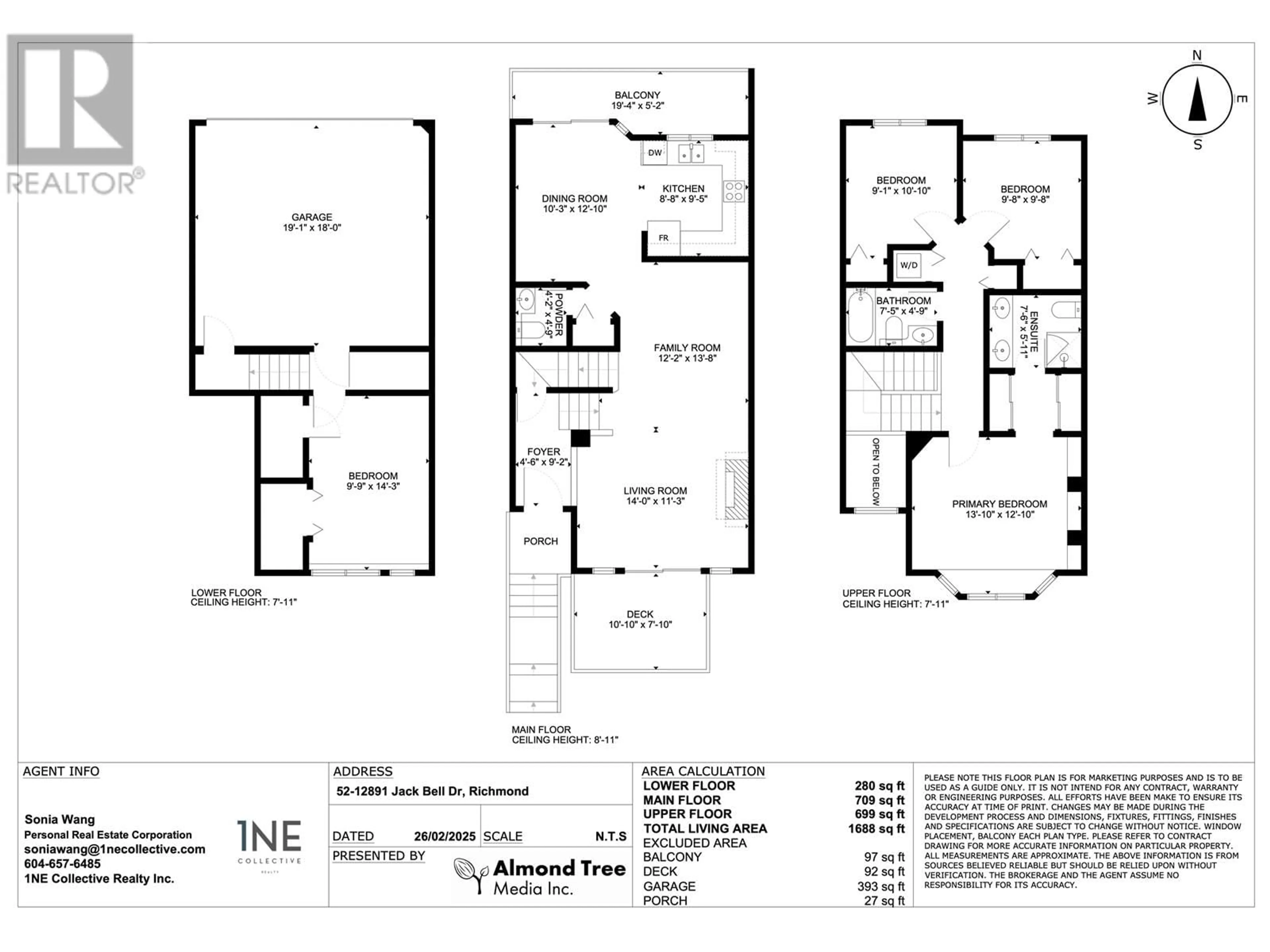 Floor plan for 52 12891 JACK BELL DRIVE, Richmond British Columbia V6V2T7