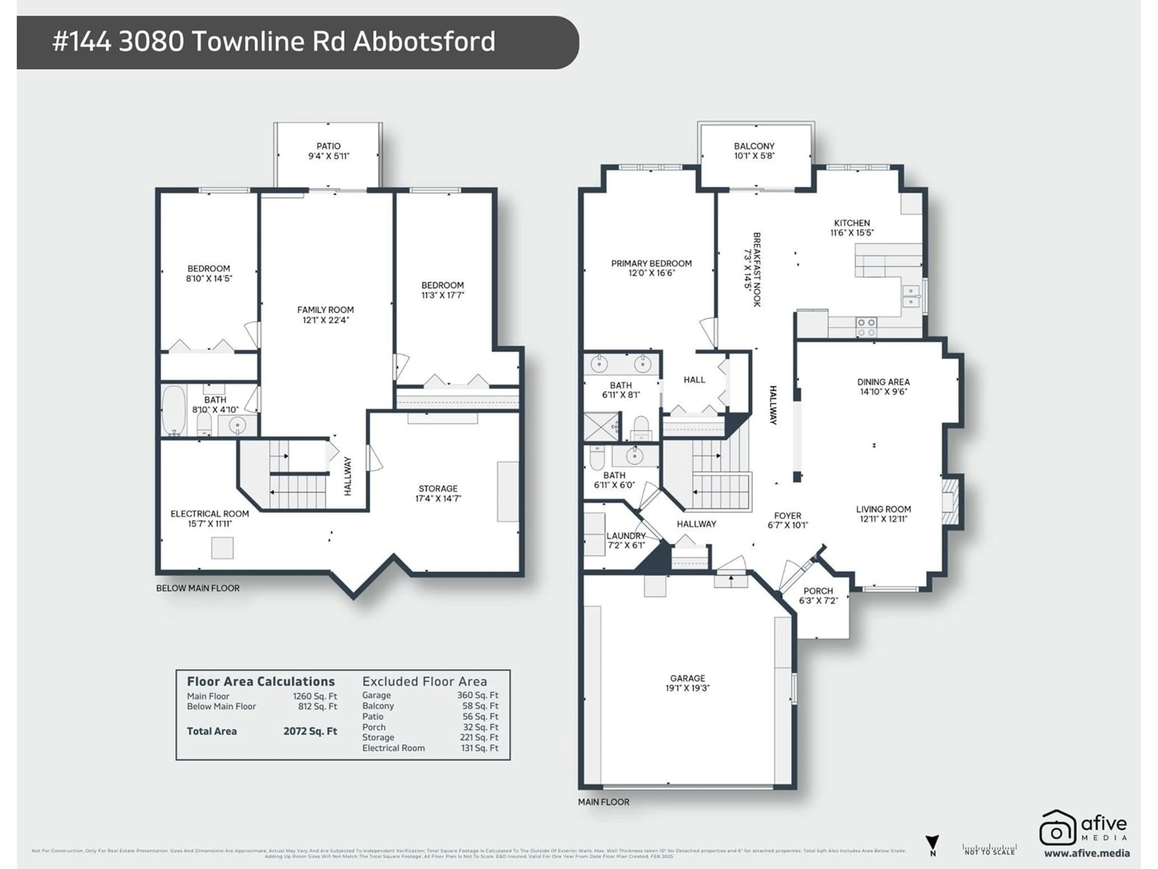 Floor plan for 144 - 3080 TOWNLINE, Abbotsford British Columbia V2T5M2