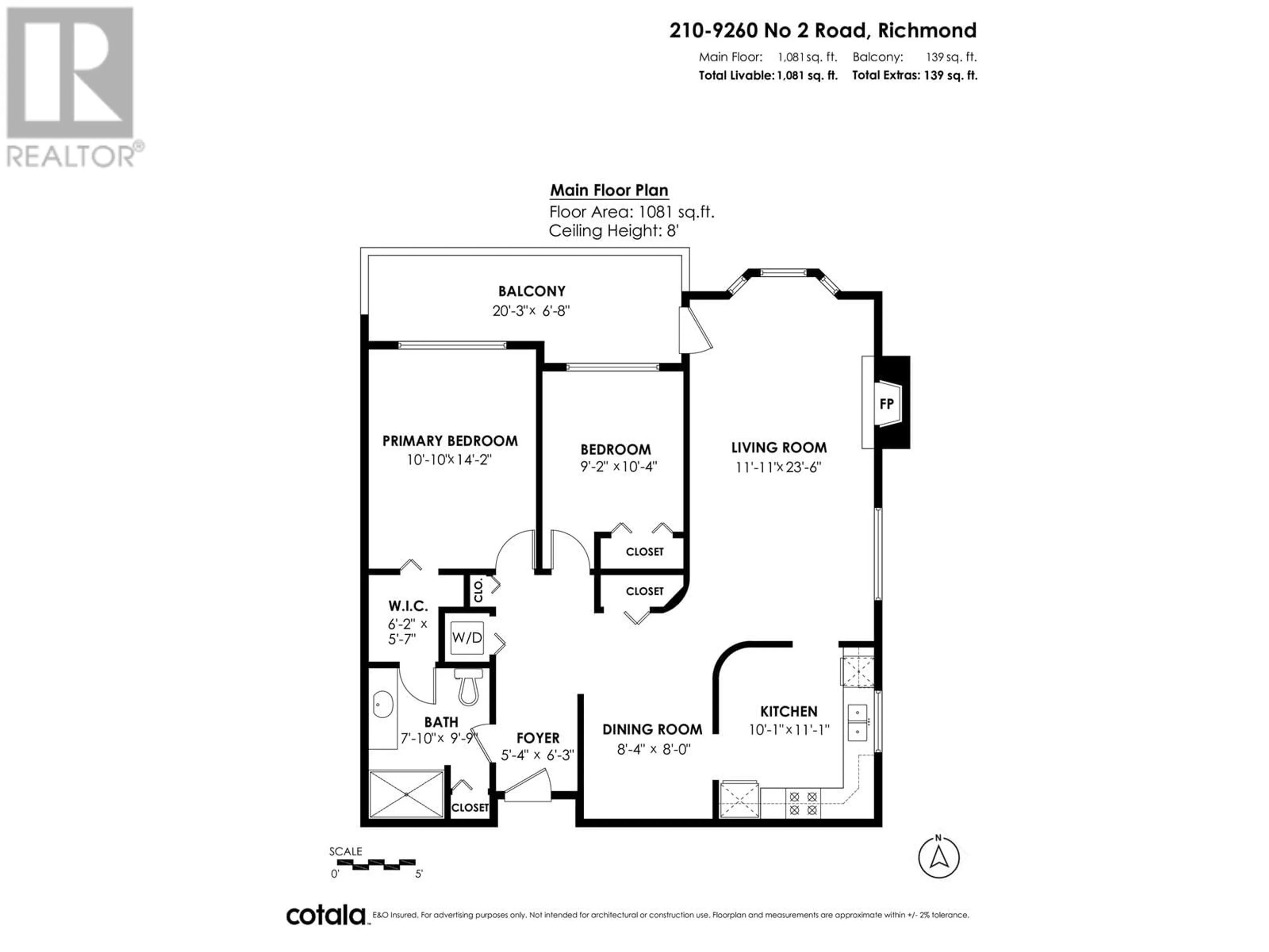 Floor plan for 210 - 9260 NO.2 ROAD, Richmond British Columbia V7E2C8