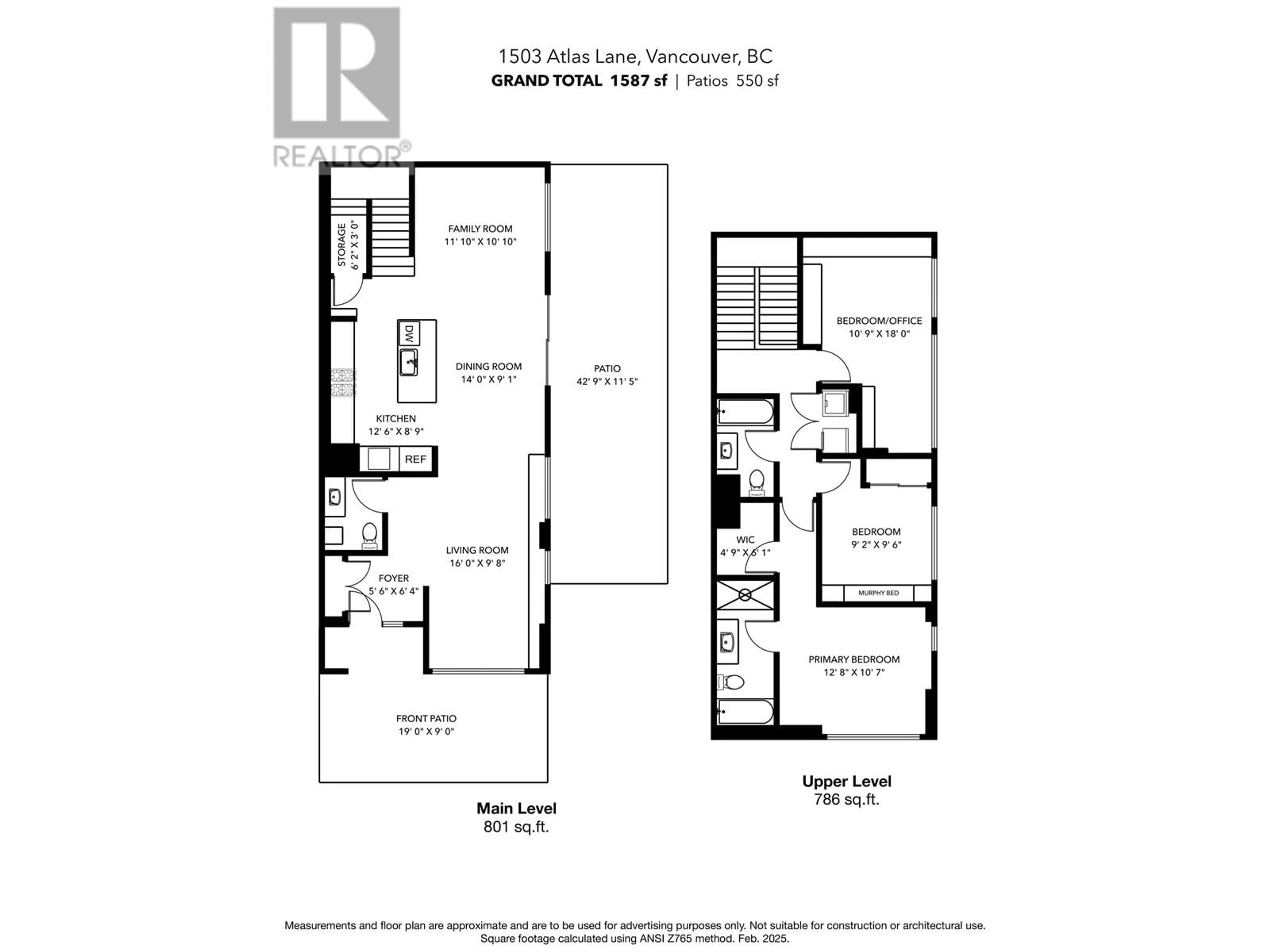 Floor plan for 1503 ATLAS LANE, Vancouver British Columbia V6P0C9