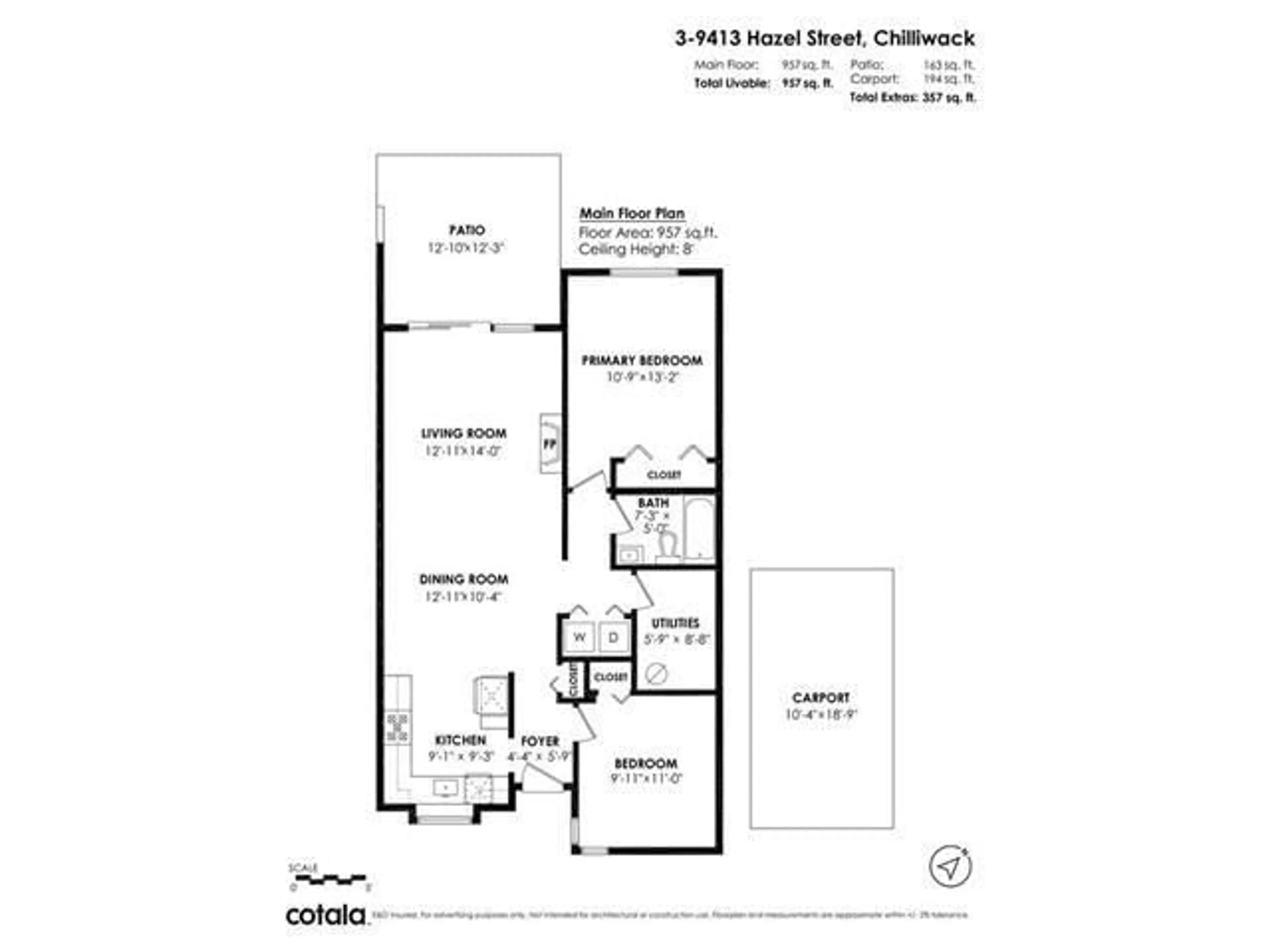 Floor plan for 3 9413 HAZEL STREET|Chilliwack Proper Ea, Chilliwack British Columbia V2P5M9