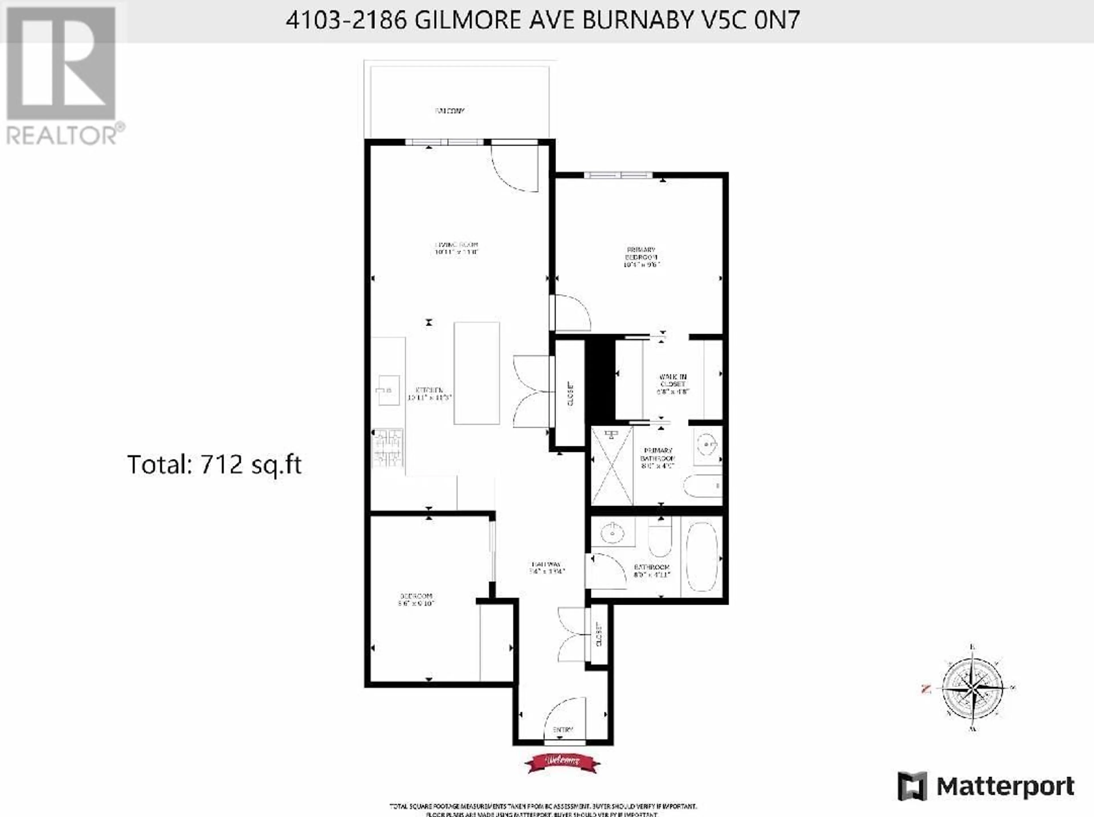 Floor plan for 4103 - 2186 GILMORE AVE, Burnaby British Columbia V5C0N7