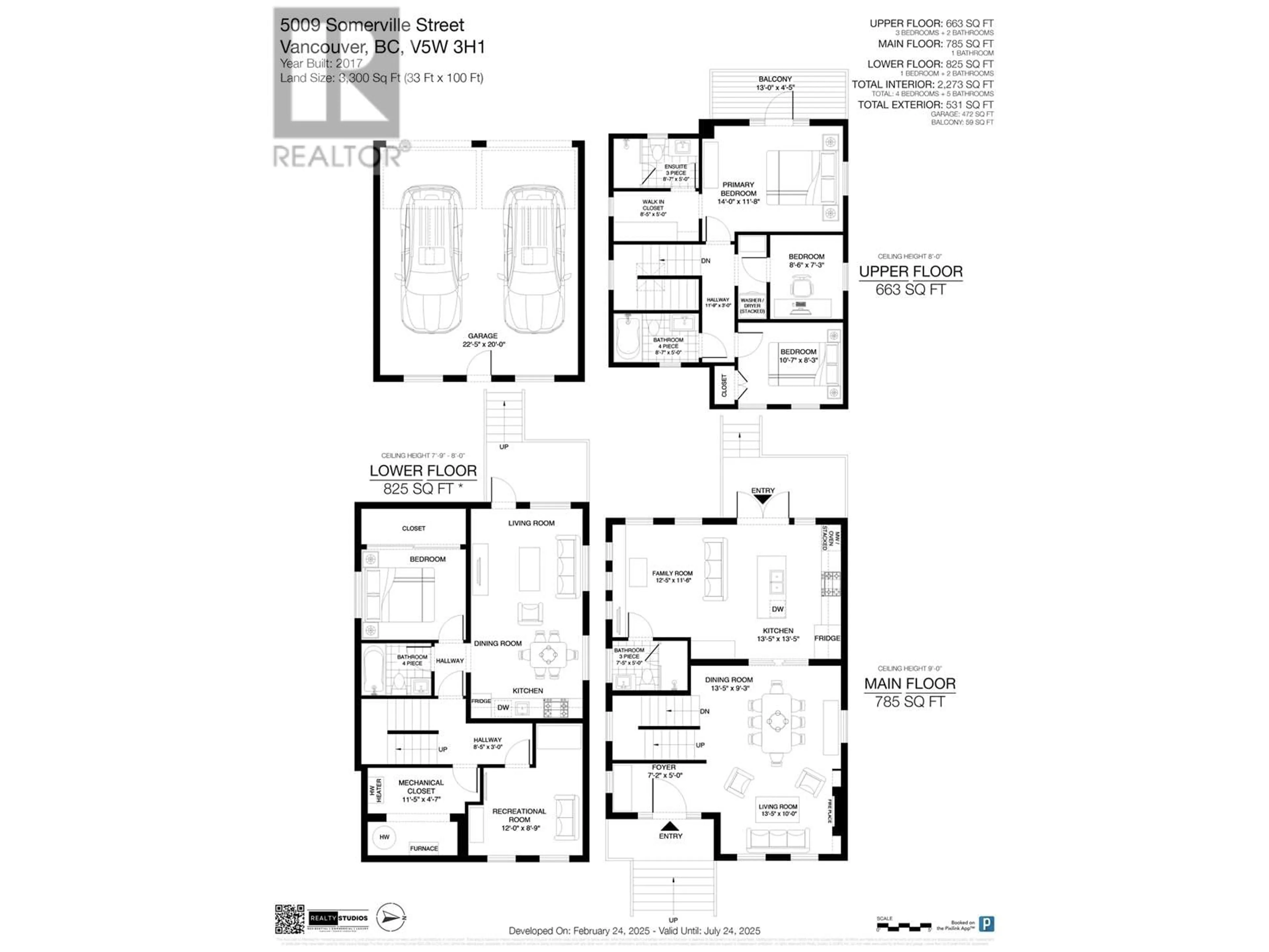 Floor plan for 5009 SOMERVILLE STREET, Vancouver British Columbia V5W3H1