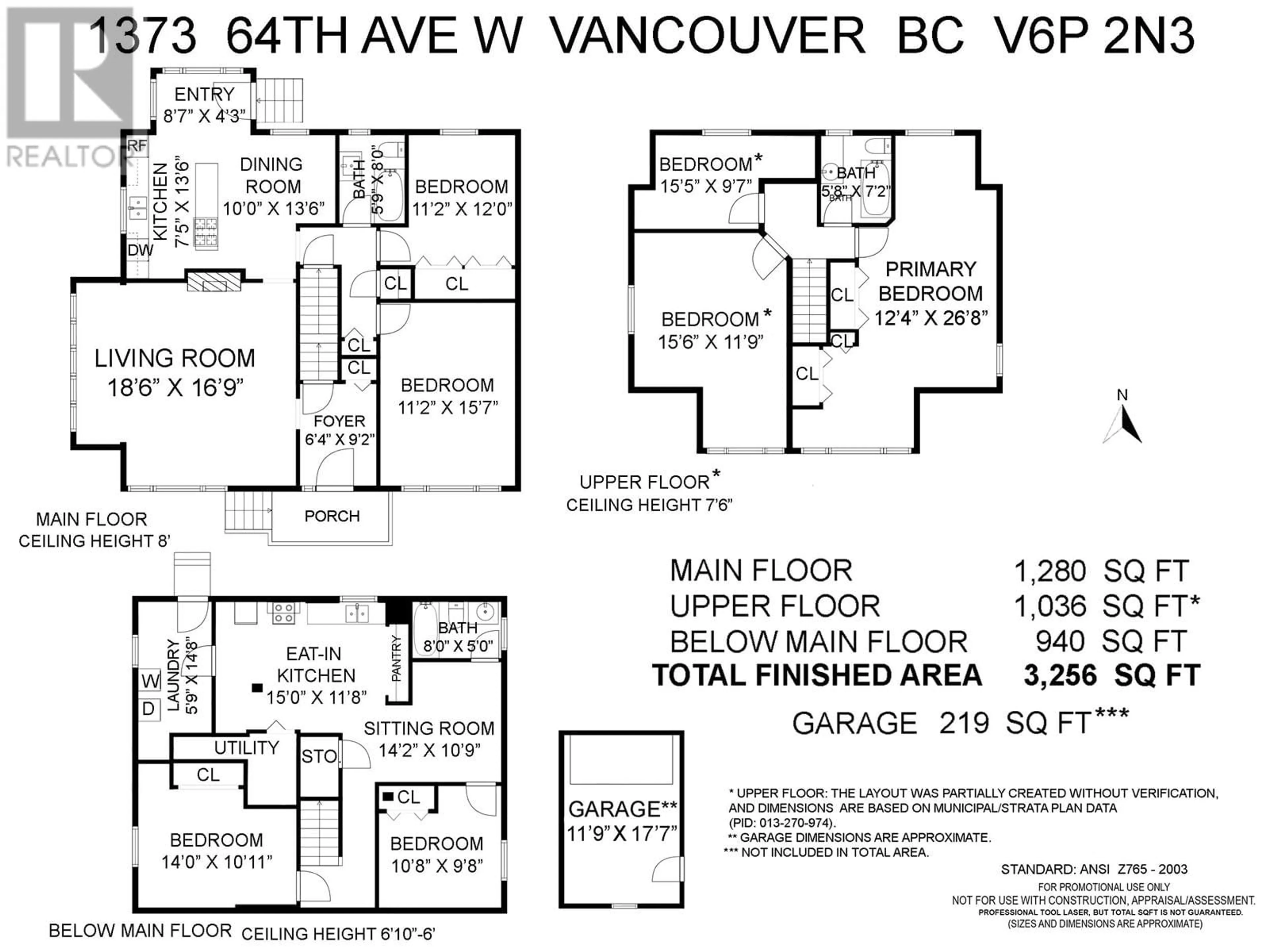 Floor plan for 1373 W 64TH AVENUE, Vancouver British Columbia V6P2N3