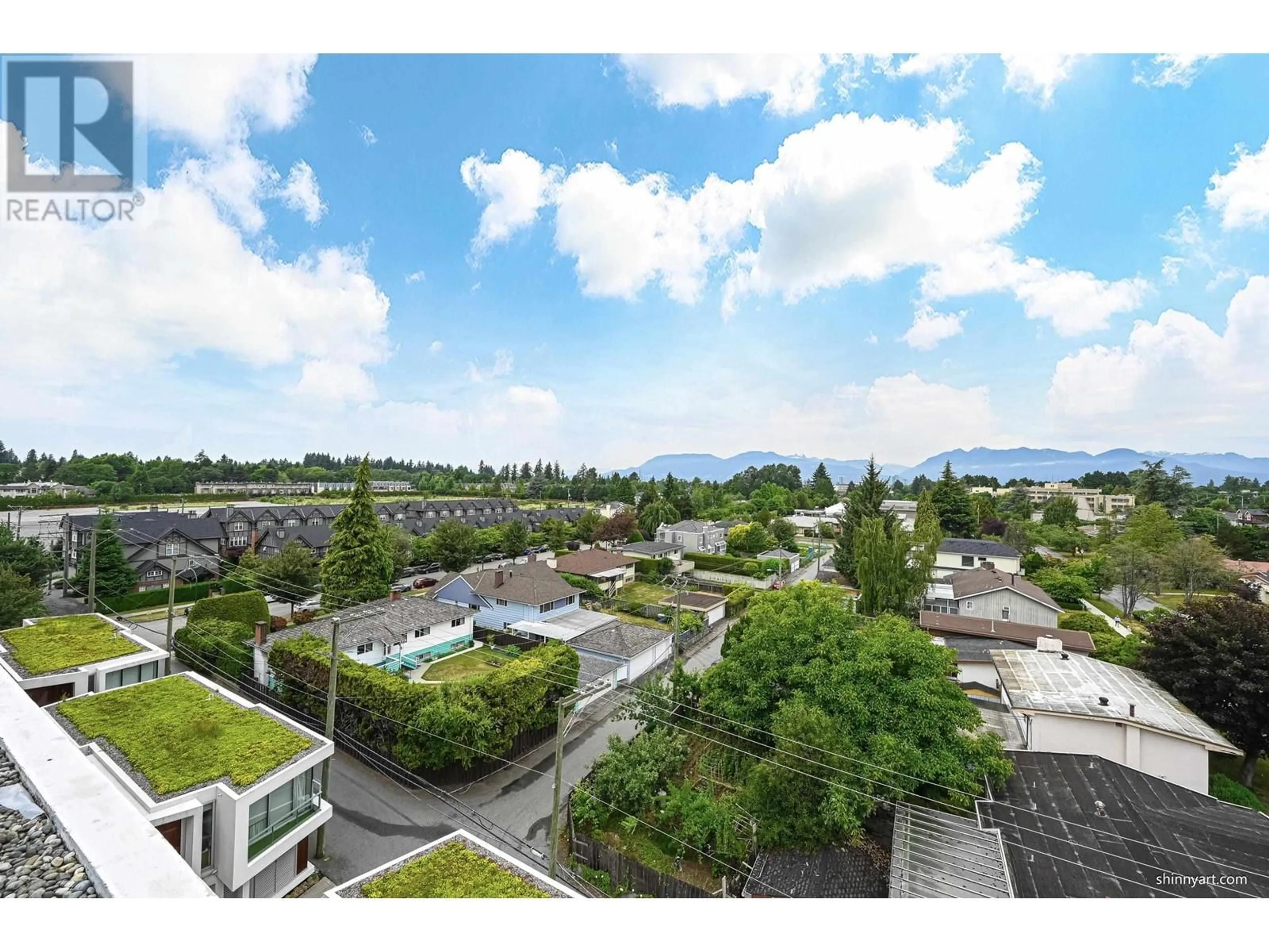 A pic from outside/outdoor area/front of a property/back of a property/a pic from drone, mountain view for 601 5699 BAILLIE STREET, Vancouver British Columbia V5Z3M7