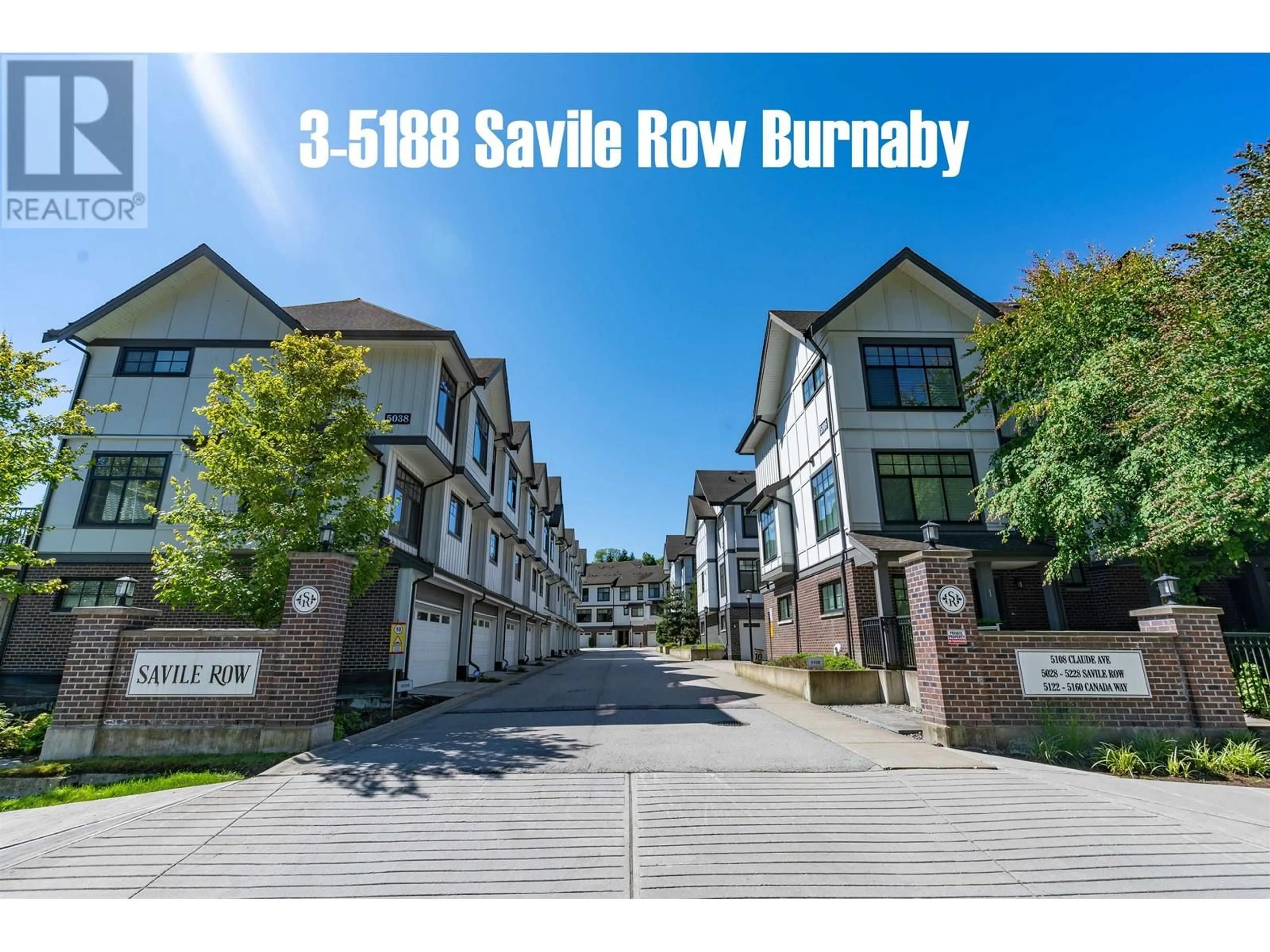 A pic from outside/outdoor area/front of a property/back of a property/a pic from drone, mountain view for 3 5188 SAVILE ROW, Burnaby British Columbia V5E0C3