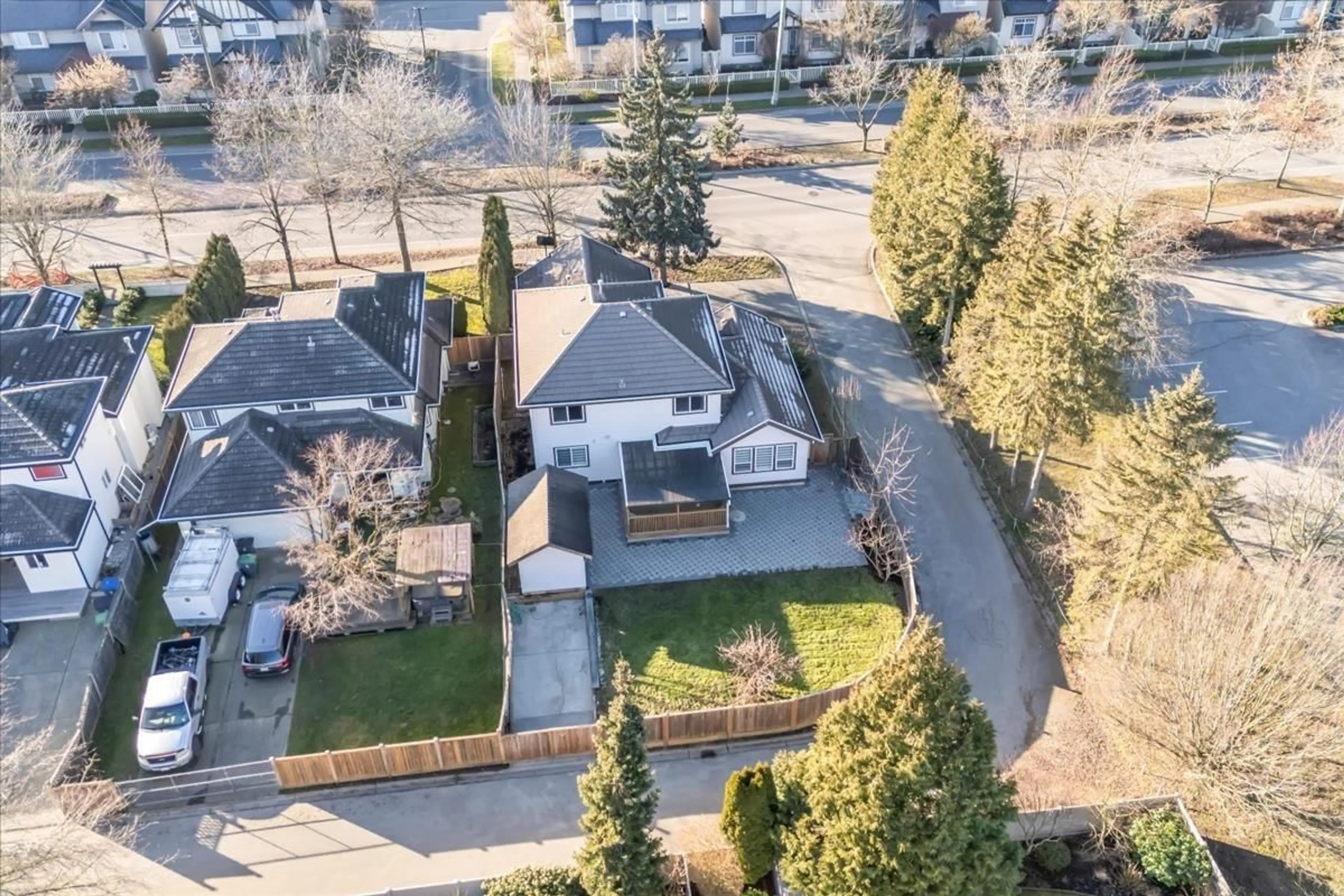 A pic from outside/outdoor area/front of a property/back of a property/a pic from drone, street for 6182 168 STREET, Surrey British Columbia V3S3X8