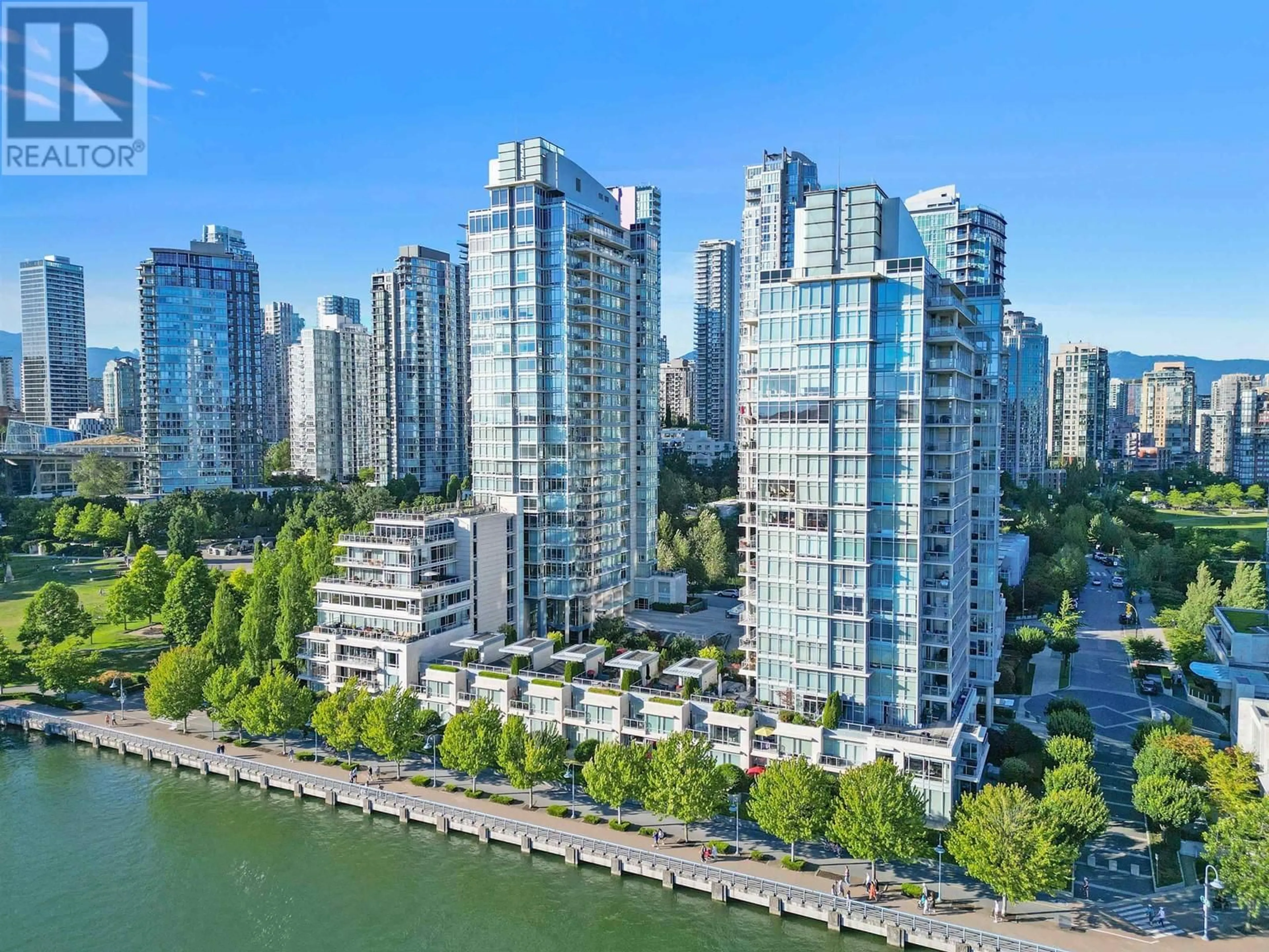 A pic from outside/outdoor area/front of a property/back of a property/a pic from drone, water/lake/river/ocean view for 2103 - 428 BEACH CRESCENT, Vancouver British Columbia V6Z3G1