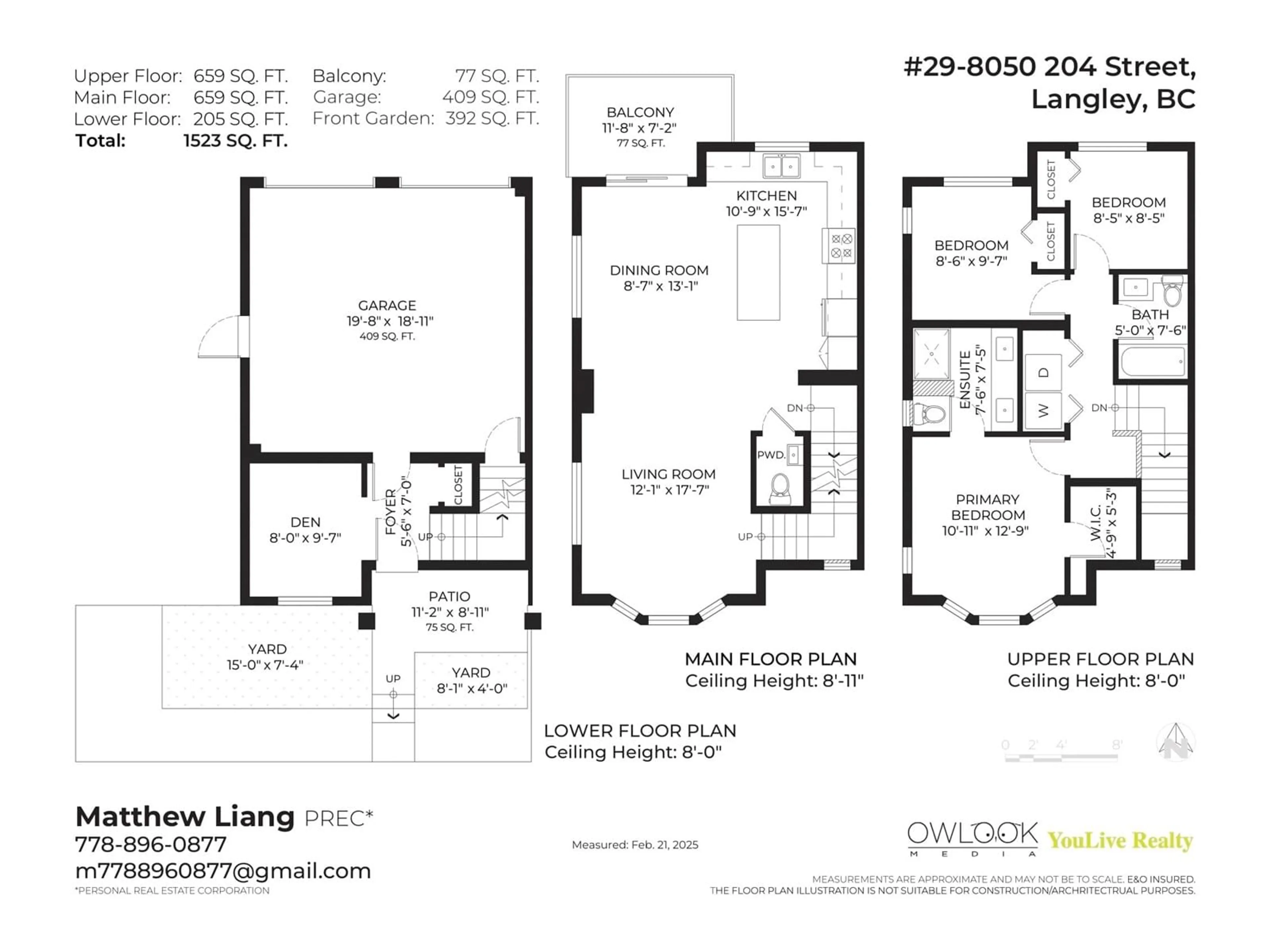 Floor plan for 29 8050 204 STREET, Langley British Columbia V2Y0T4