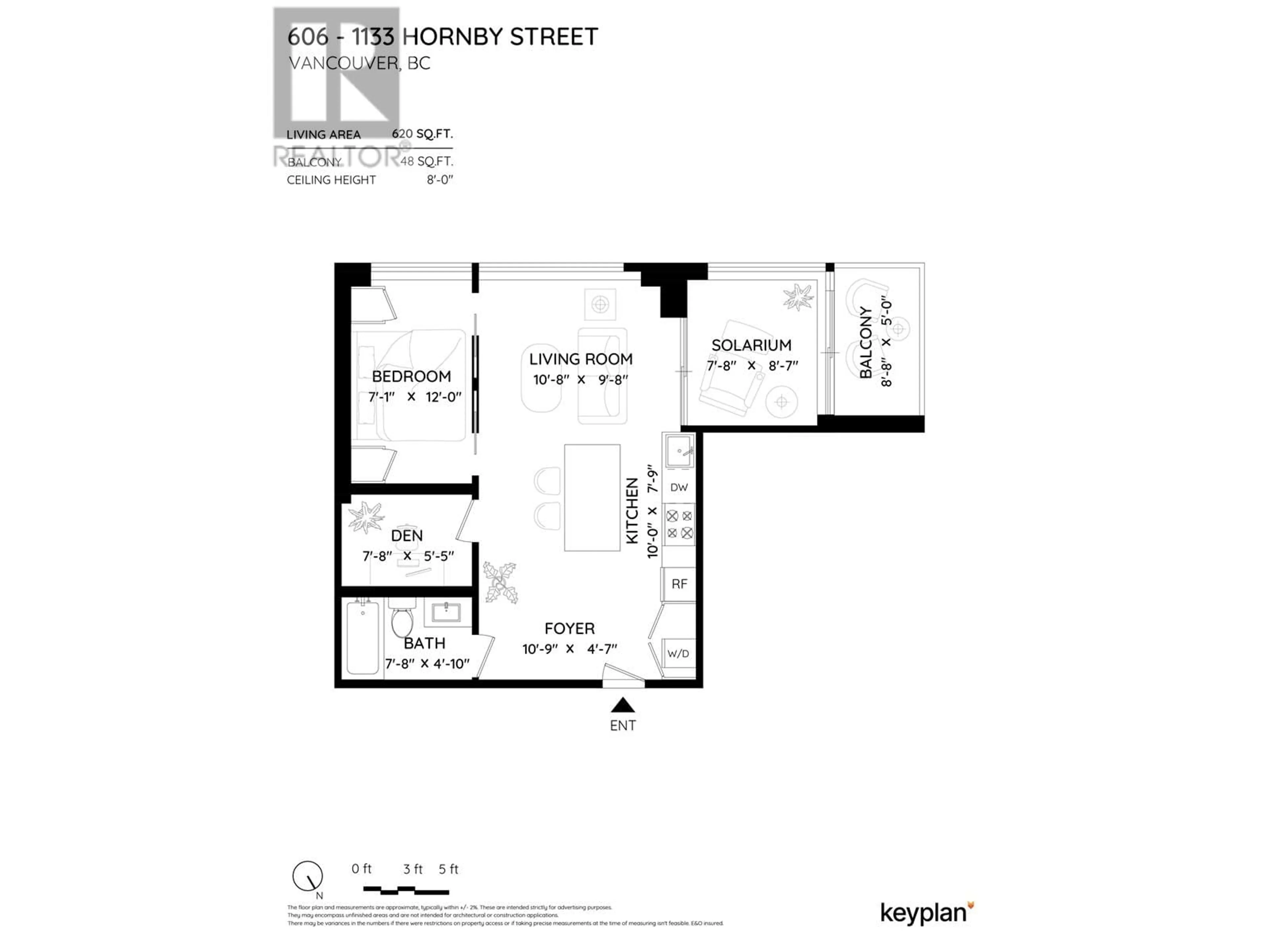 Floor plan for 606 - 1133 HORNBY STREET, Vancouver British Columbia V6Z1W1