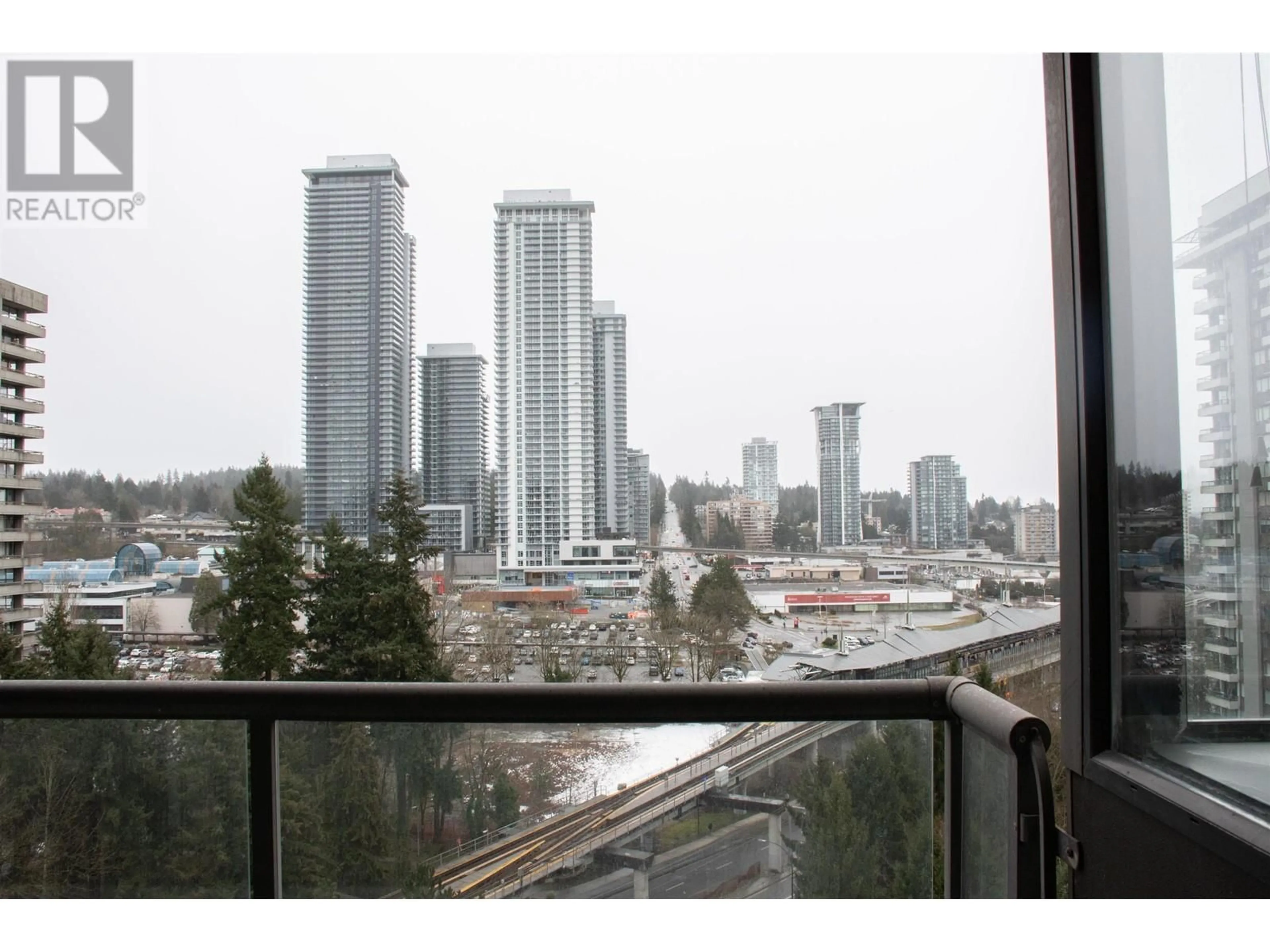 Balcony in the apartment, city buildings view from balcony for 1301 3970 CARRIGAN COURT, Burnaby British Columbia V3N4S5