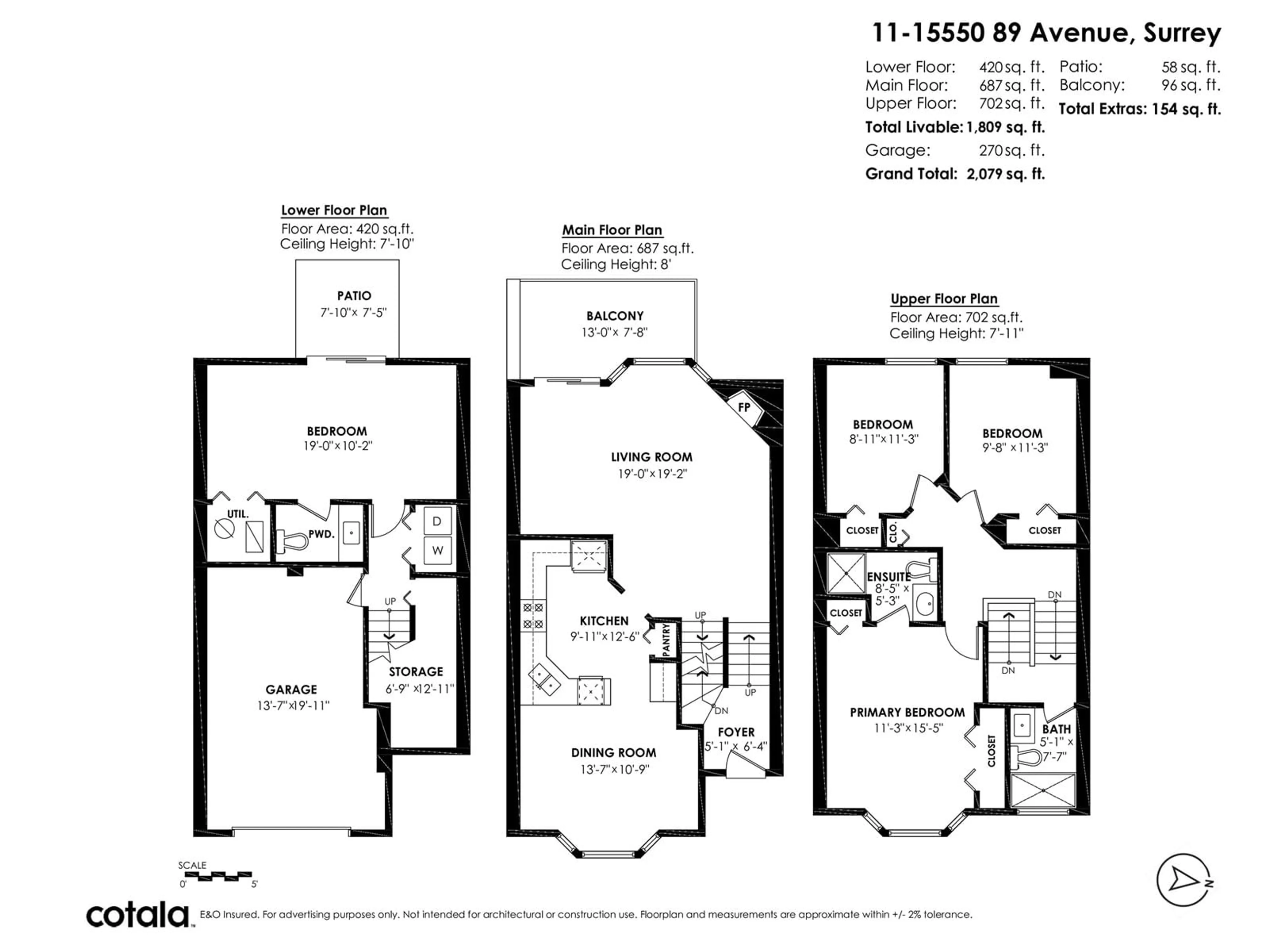 Floor plan for 11 15550 89 AVENUE, Surrey British Columbia V3R1N1