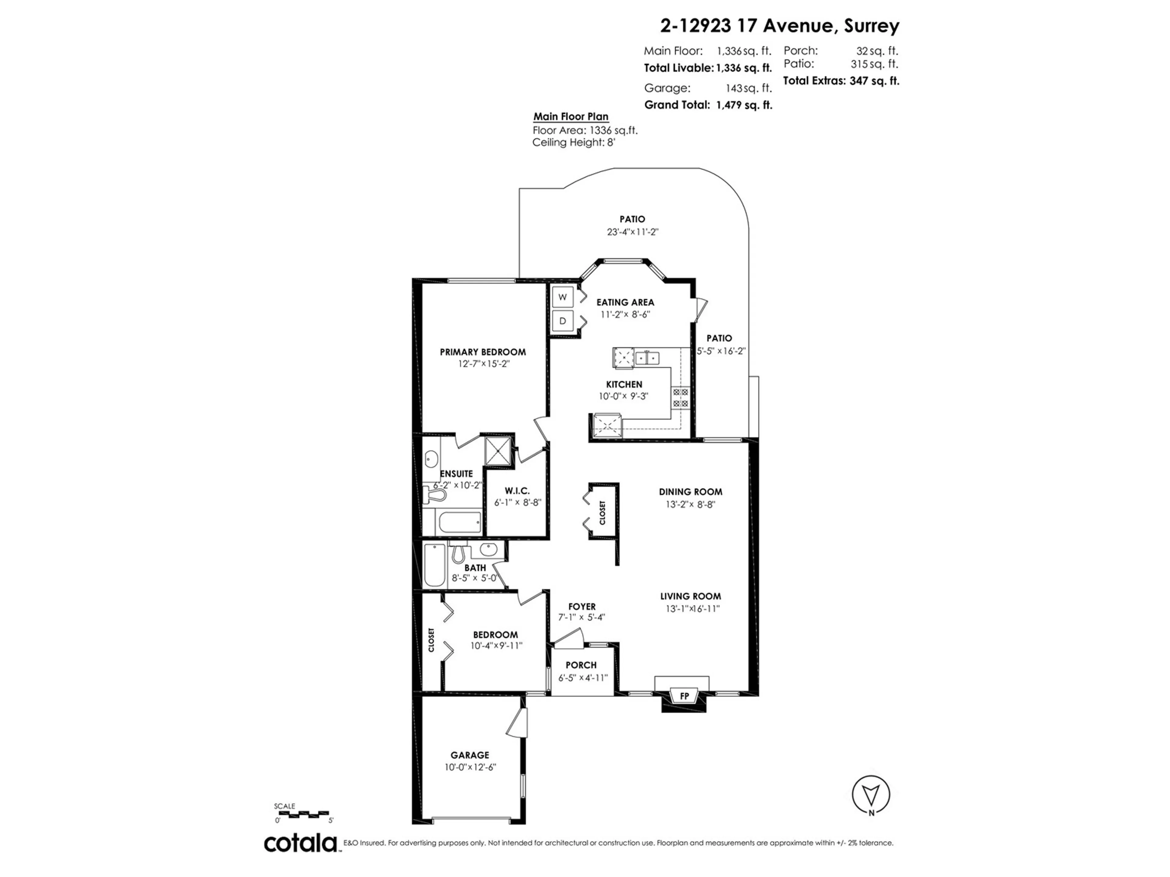 Floor plan for 2 - 12923 17, Surrey British Columbia V4A8T2