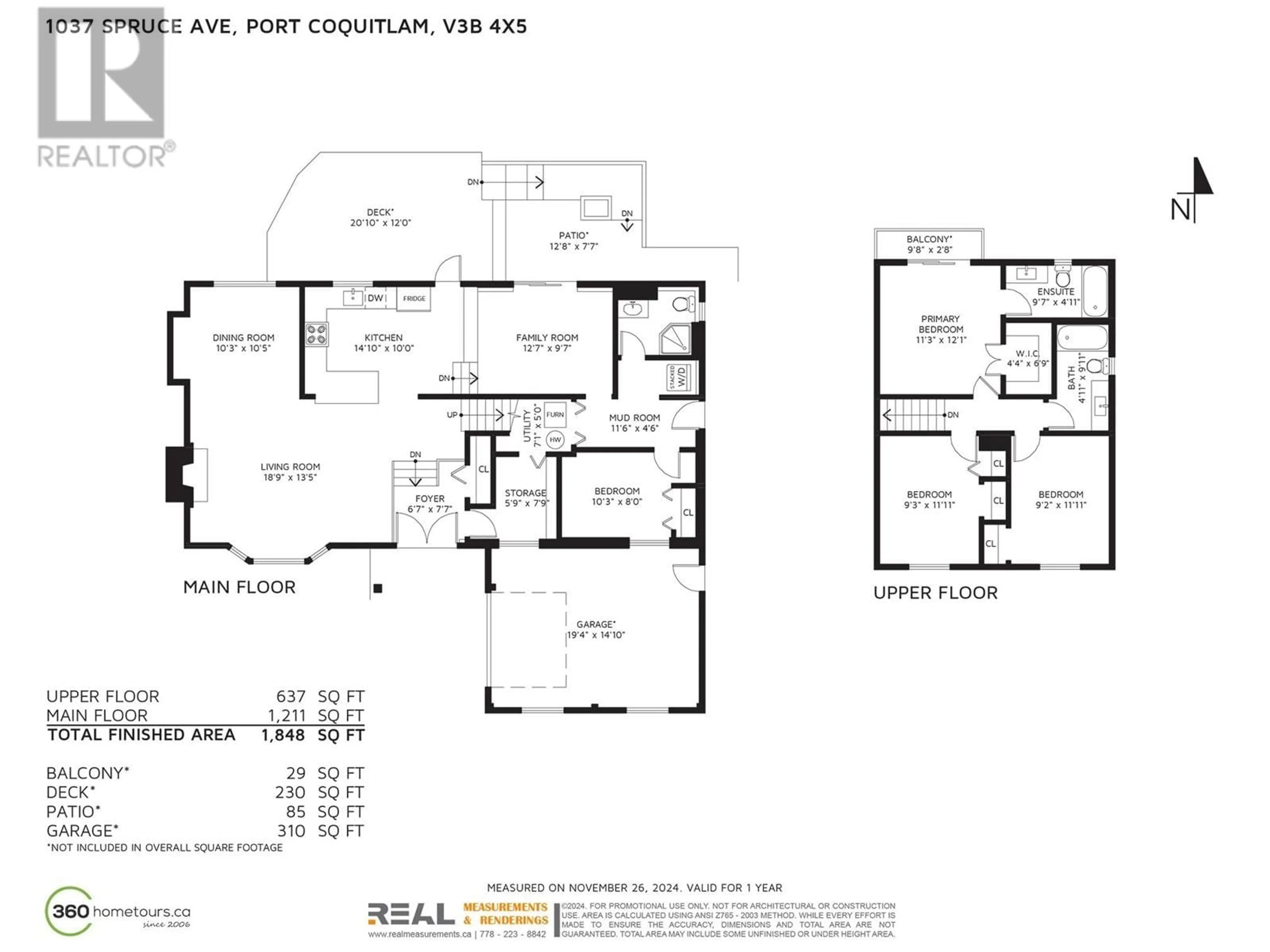 Floor plan for 1037 SPRUCE AVENUE, Port Coquitlam British Columbia V3B4X5