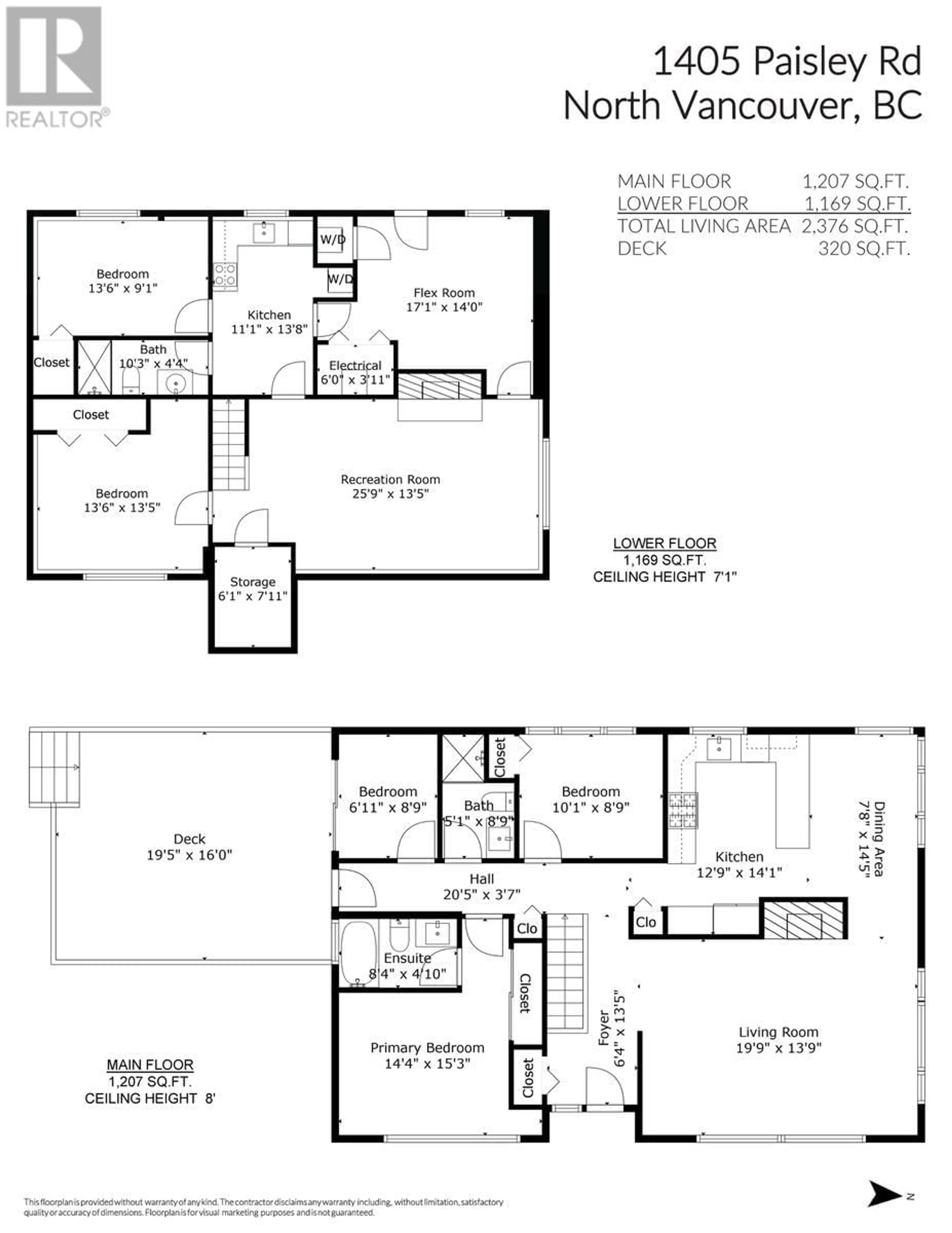 Floor plan for 1405 PAISLEY STREET, North Vancouver British Columbia V7R1C4