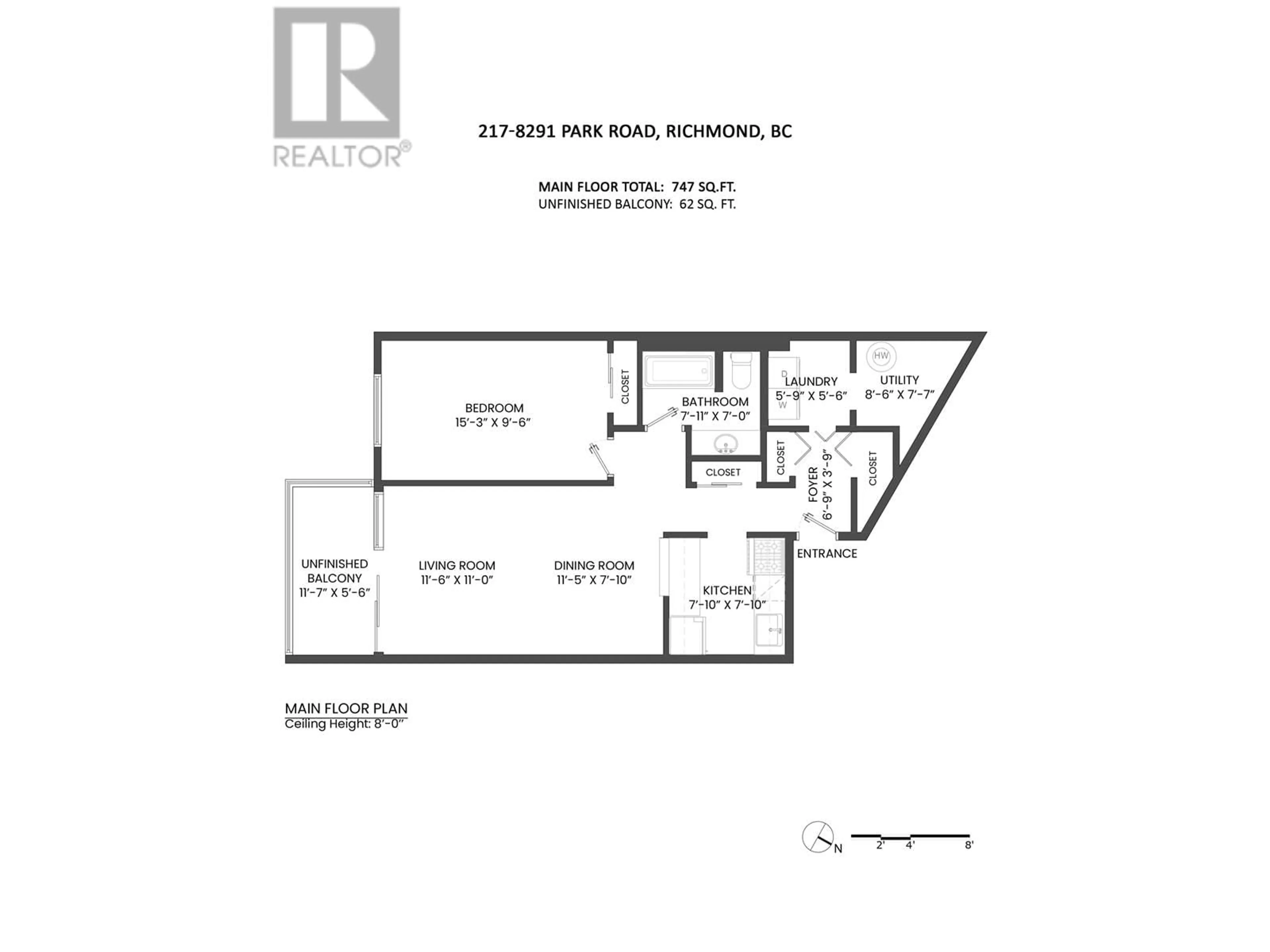 Floor plan for 217 8291 PARK ROAD, Richmond British Columbia V6Y1T3