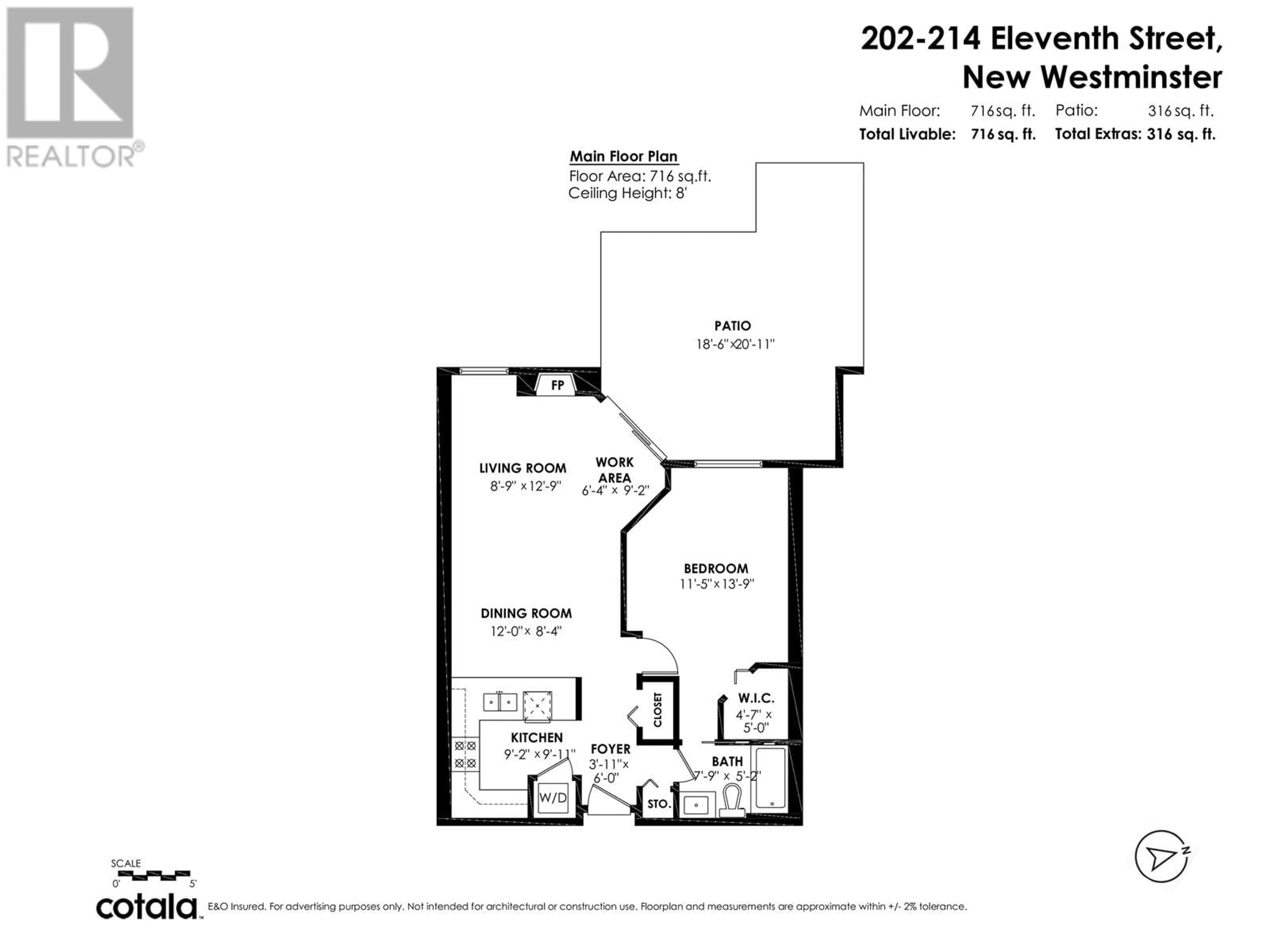 Floor plan for 202 214 ELEVENTH STREET, New Westminster British Columbia V3M4C9