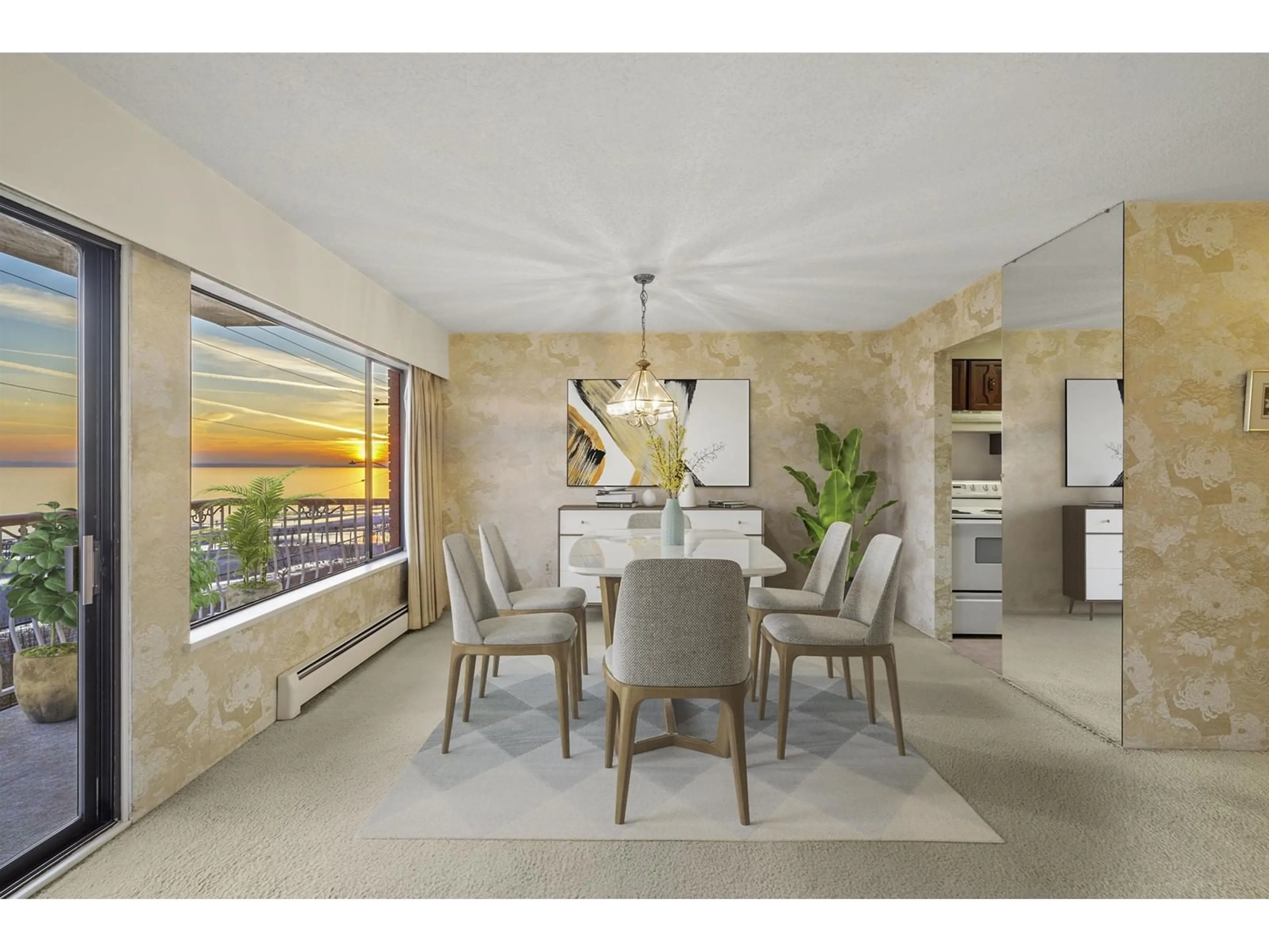 Dining room, ceramic/tile floor for 202 15147 MARINE DRIVE, White Rock British Columbia V4B1C5