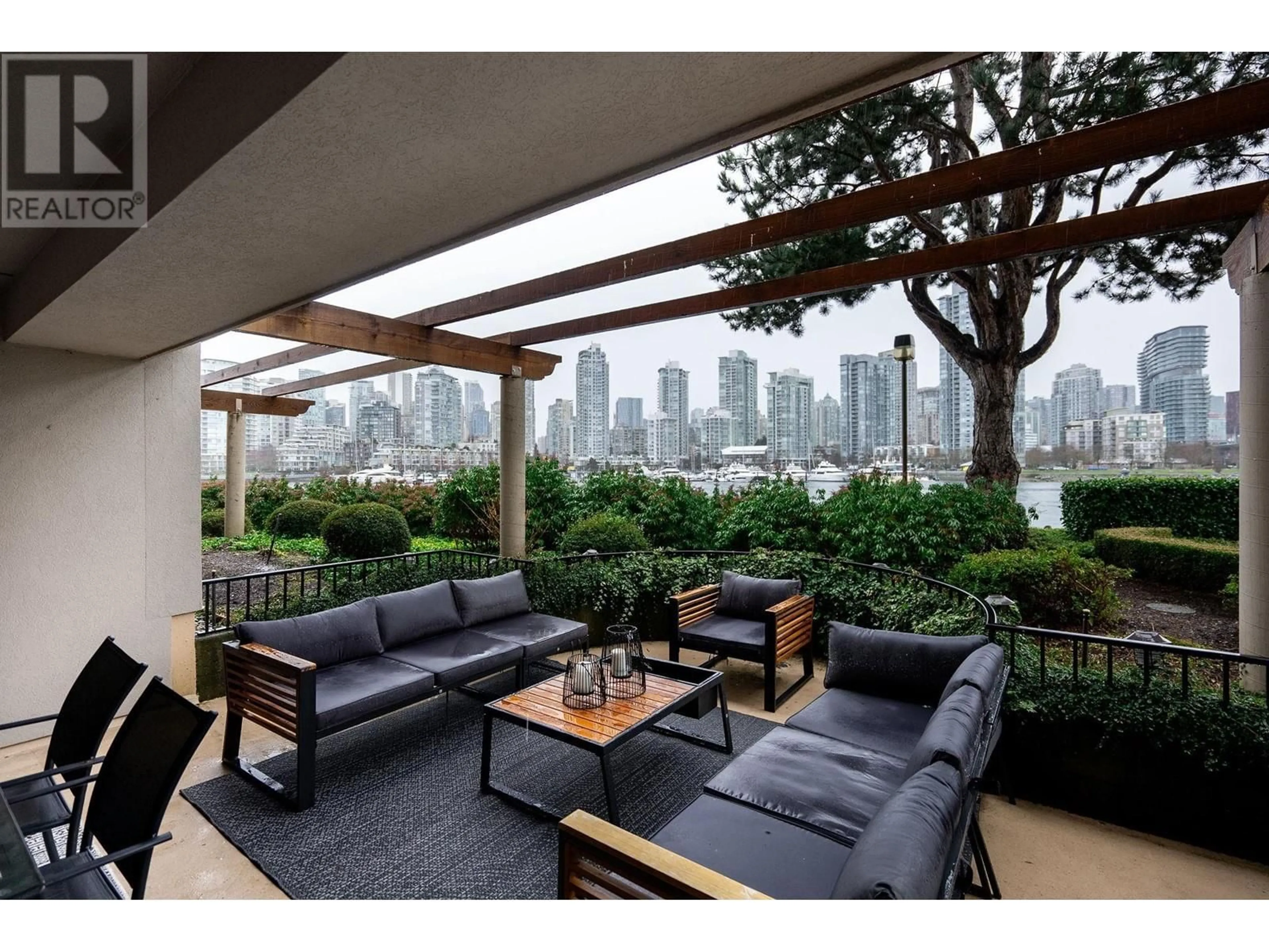 Patio, city buildings view from balcony for 111 1859 SPYGLASS PLACE, Vancouver British Columbia V5Z4K6