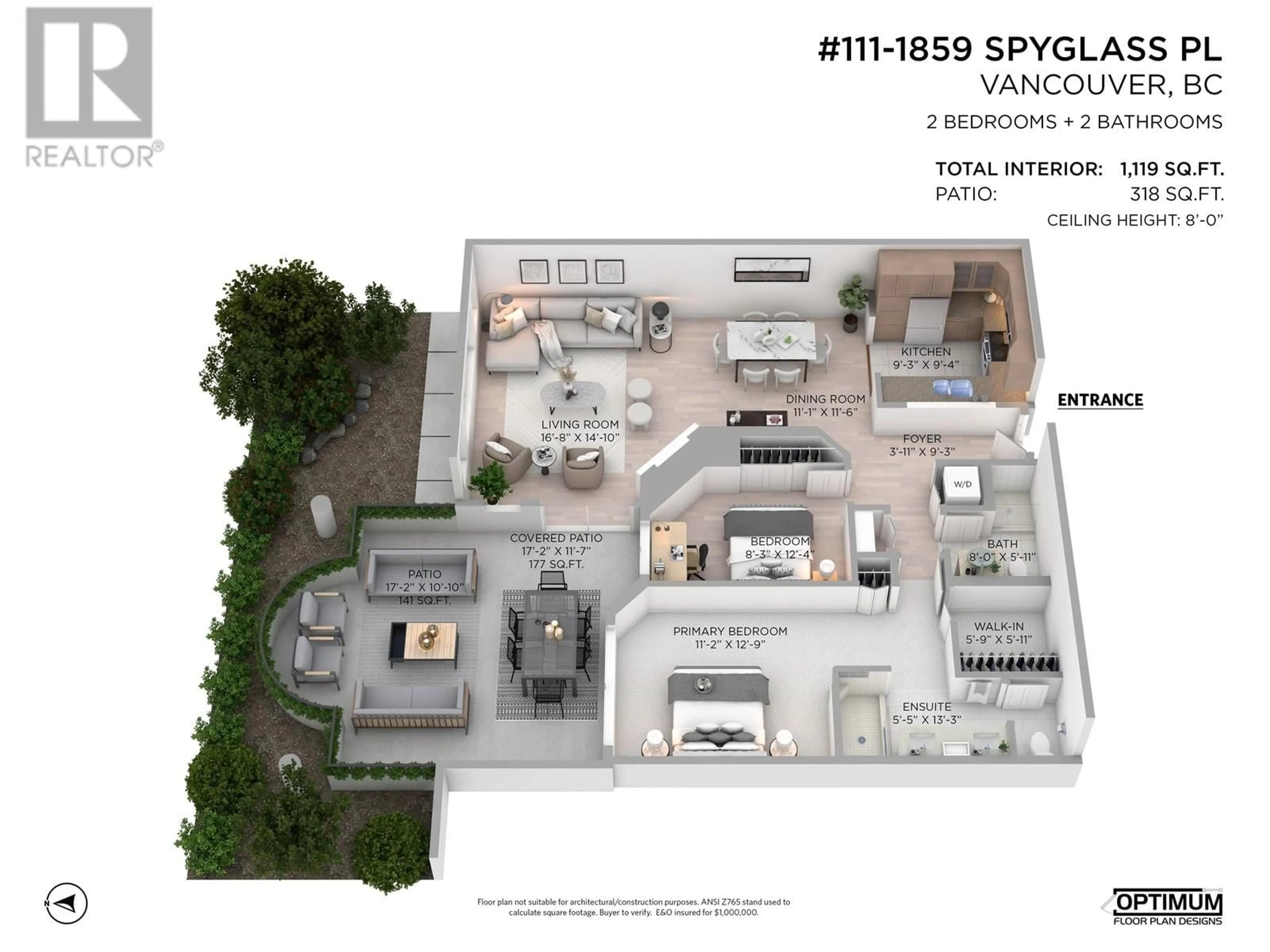 Floor plan for 111 1859 SPYGLASS PLACE, Vancouver British Columbia V5Z4K6