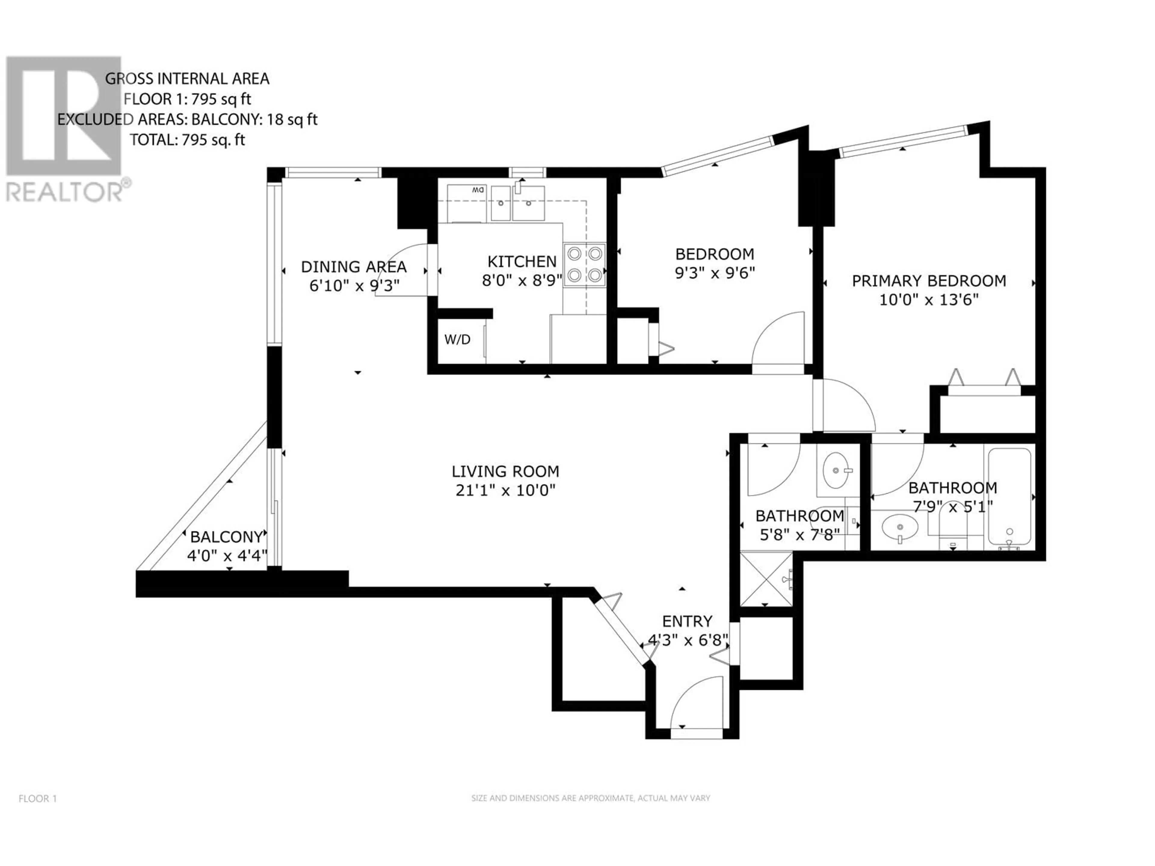 Floor plan for 1801 1166 MELVILLE STREET, Vancouver British Columbia V6E4P5