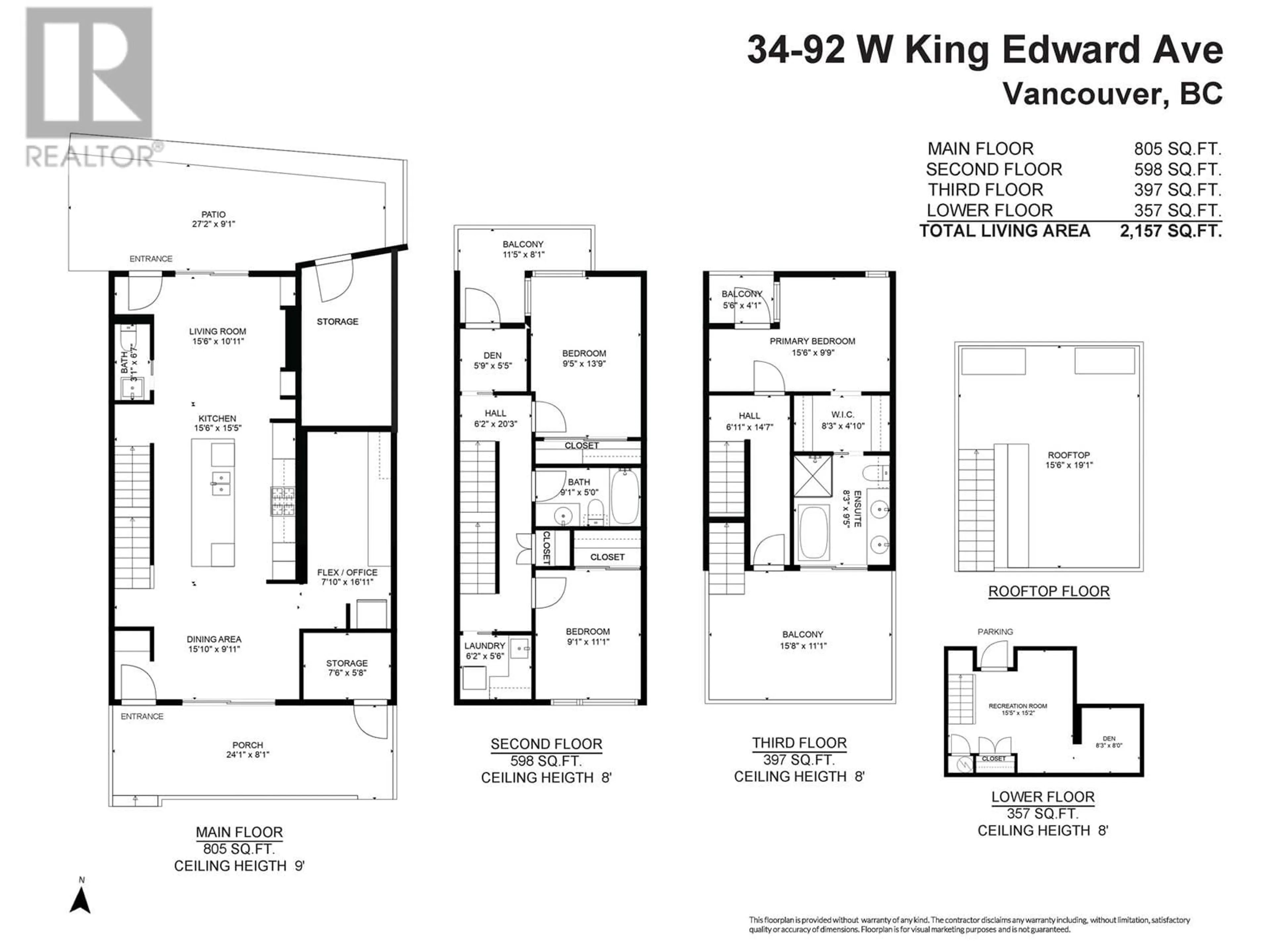 Floor plan for 34 92 W KING EDWARD AVENUE, Vancouver British Columbia V5Y0N6