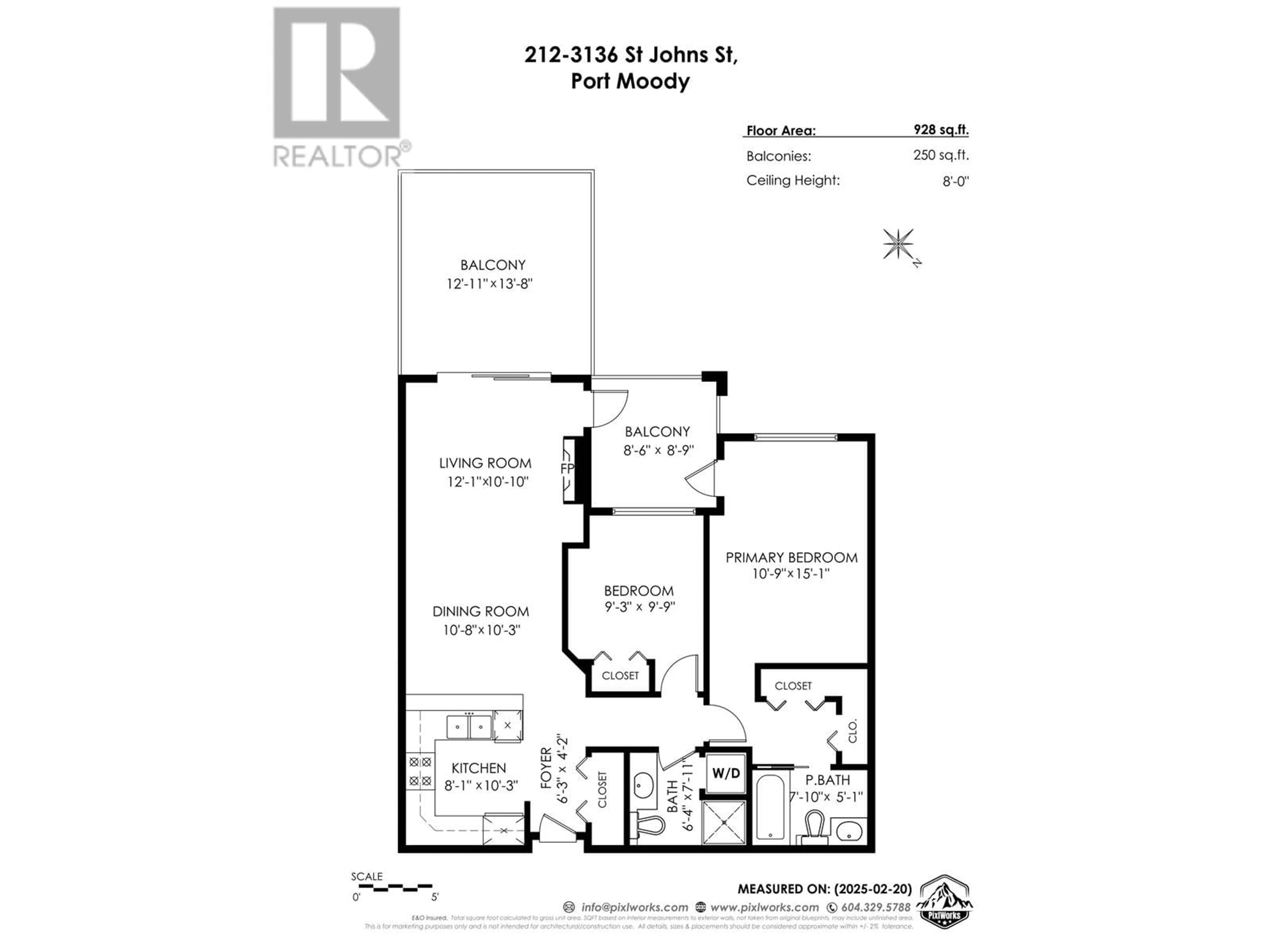 Floor plan for 212 - 3136 ST JOHNS STREET, Port Moody British Columbia V3H5E4