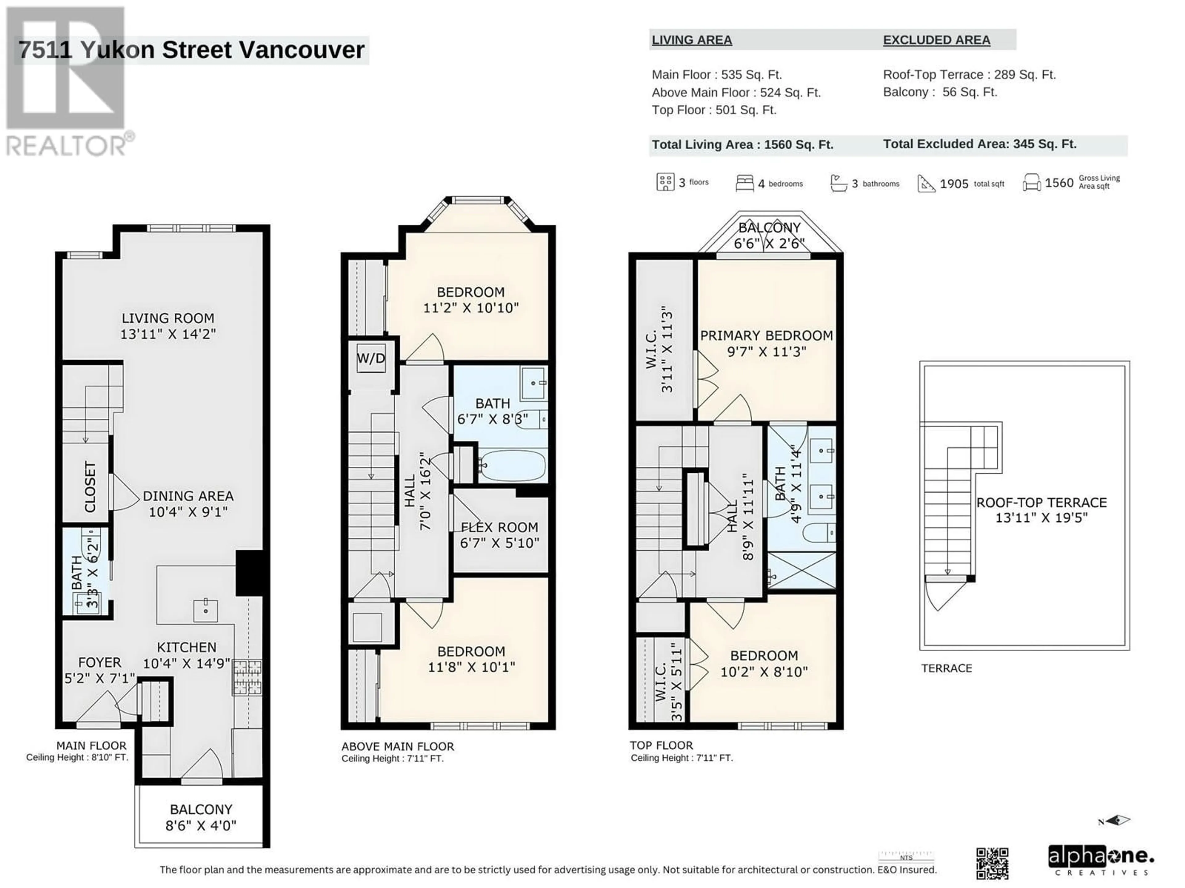 Floor plan for 7511 YUKON STREET, Vancouver British Columbia V5X2Y4