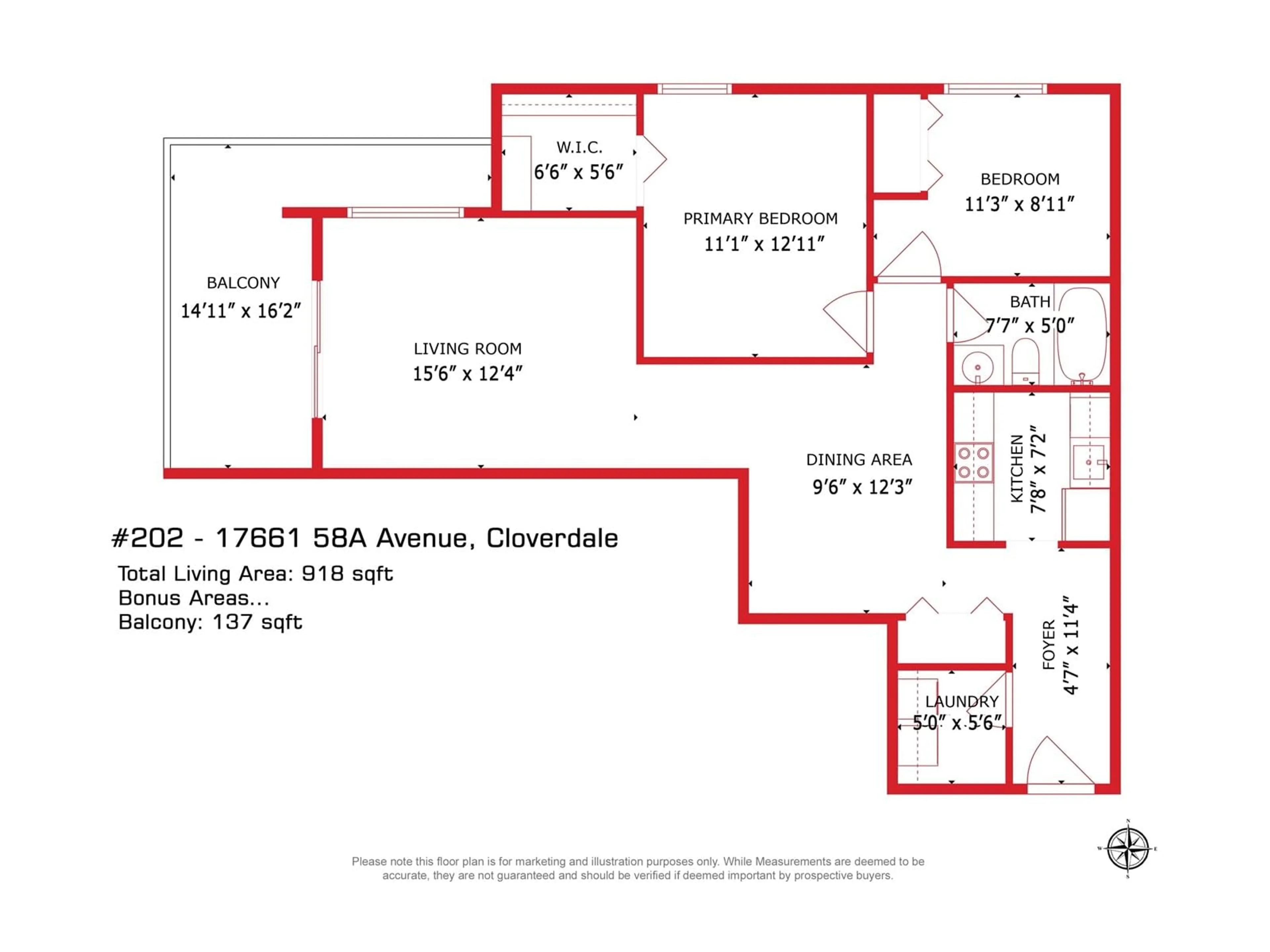 Floor plan for 202 17661 58A AVENUE, Surrey British Columbia V3S1N4